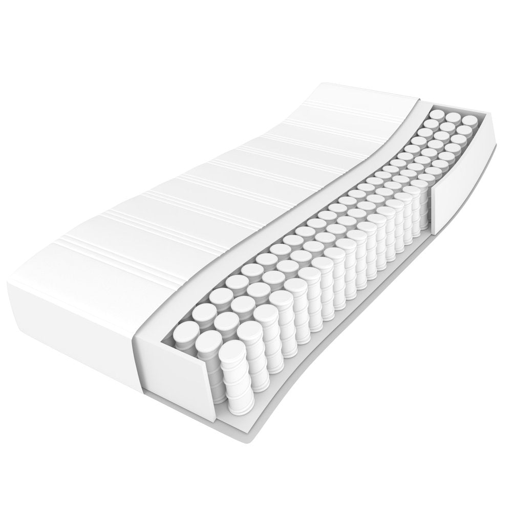 Premium Aurora Full White Faux Leather Bed – Modern Pocket Spring Comfort