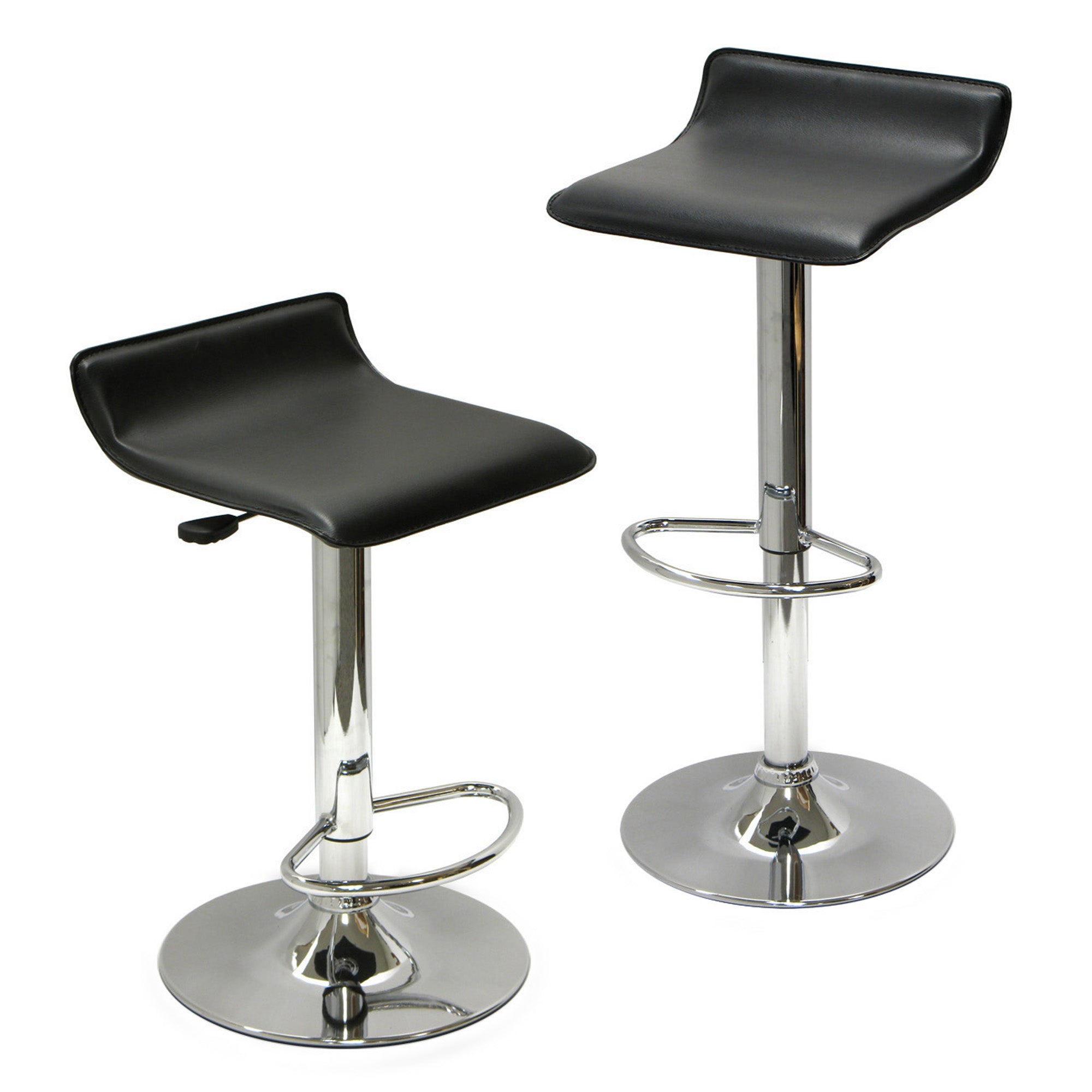 Spectrum 2-Pc Adjustable Swivel Stool Set, Black and Chrome