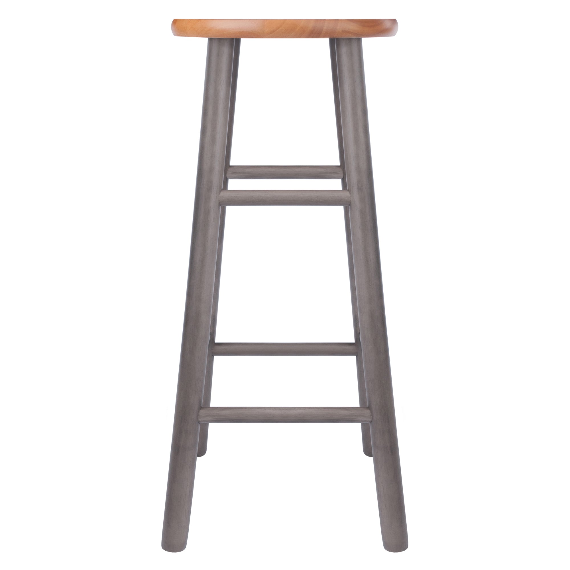 Huxton 2-Pc Bar Stool Set, Oyster Gray and Teak