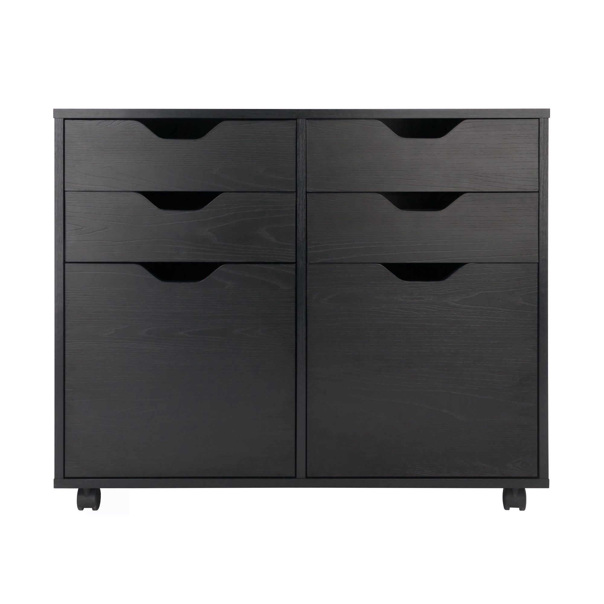 Halifax 2-Door, 4-Drawer Mobile Cabinet, Black