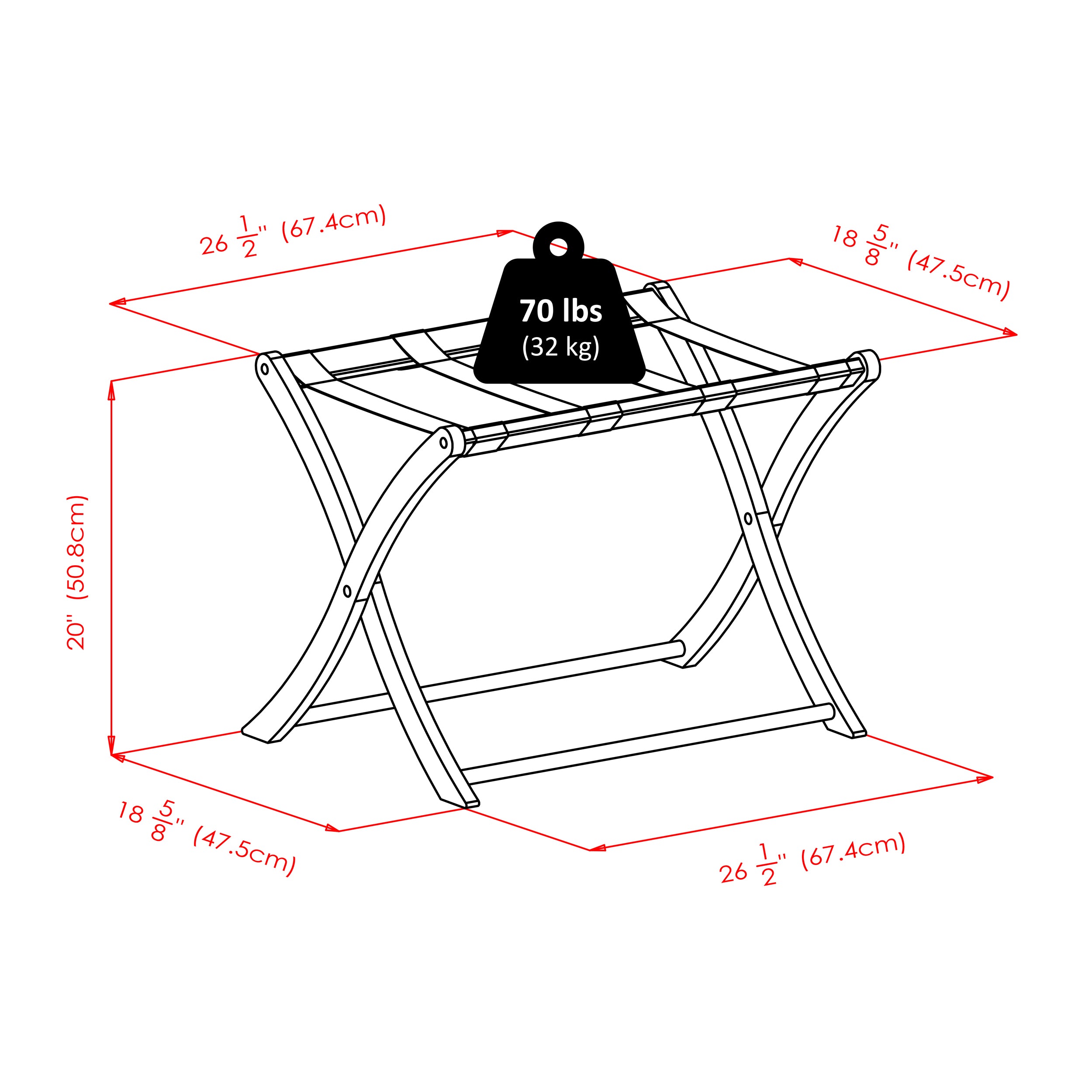 Scarlett Luggage Rack, Espresso