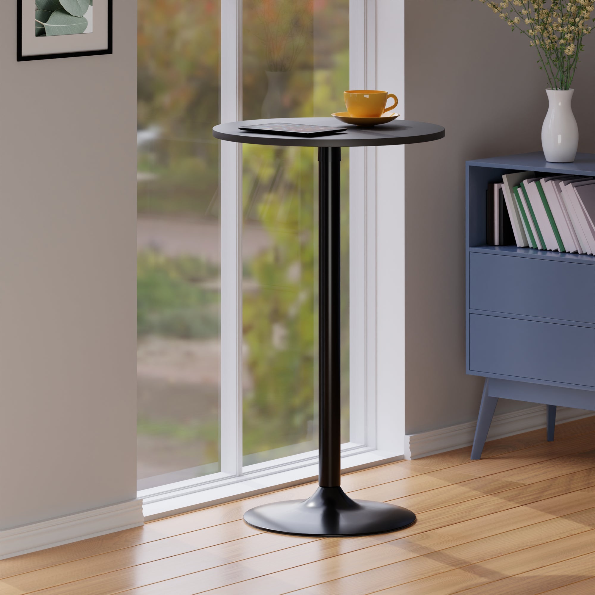 Tarah Pub Table, Black and Slate Gray