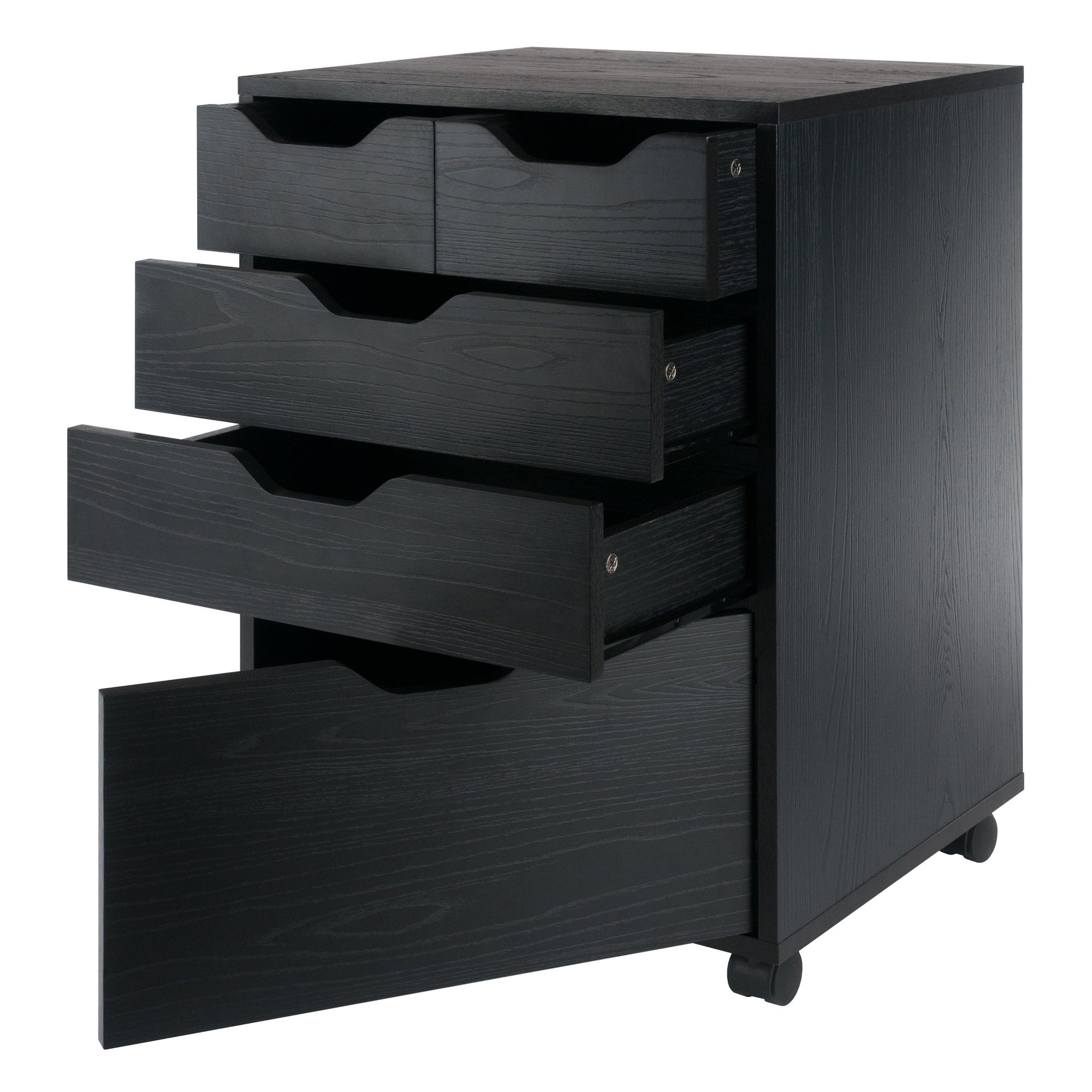Halifax Bins & Drawers Storage Mobile Cabinet, Black