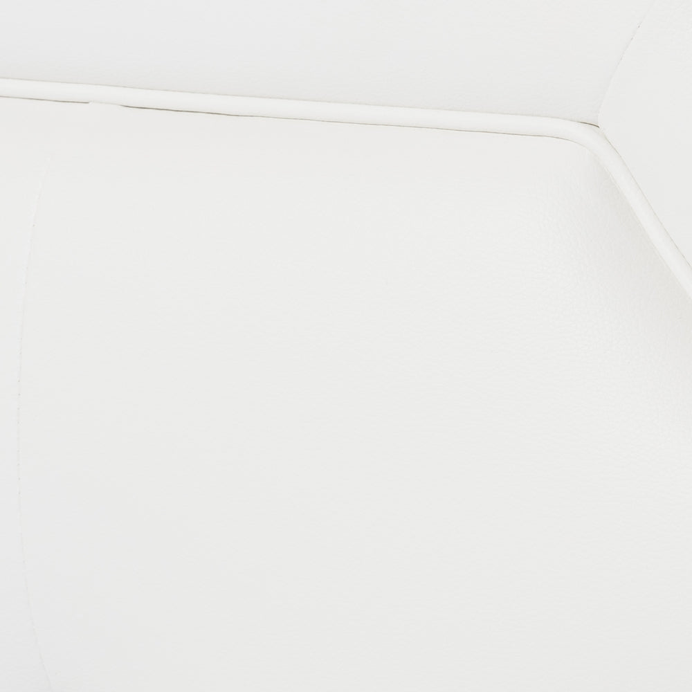 Magi Full White Faux Leather Bed Set – Glam 3-Piece Bedroom Suite