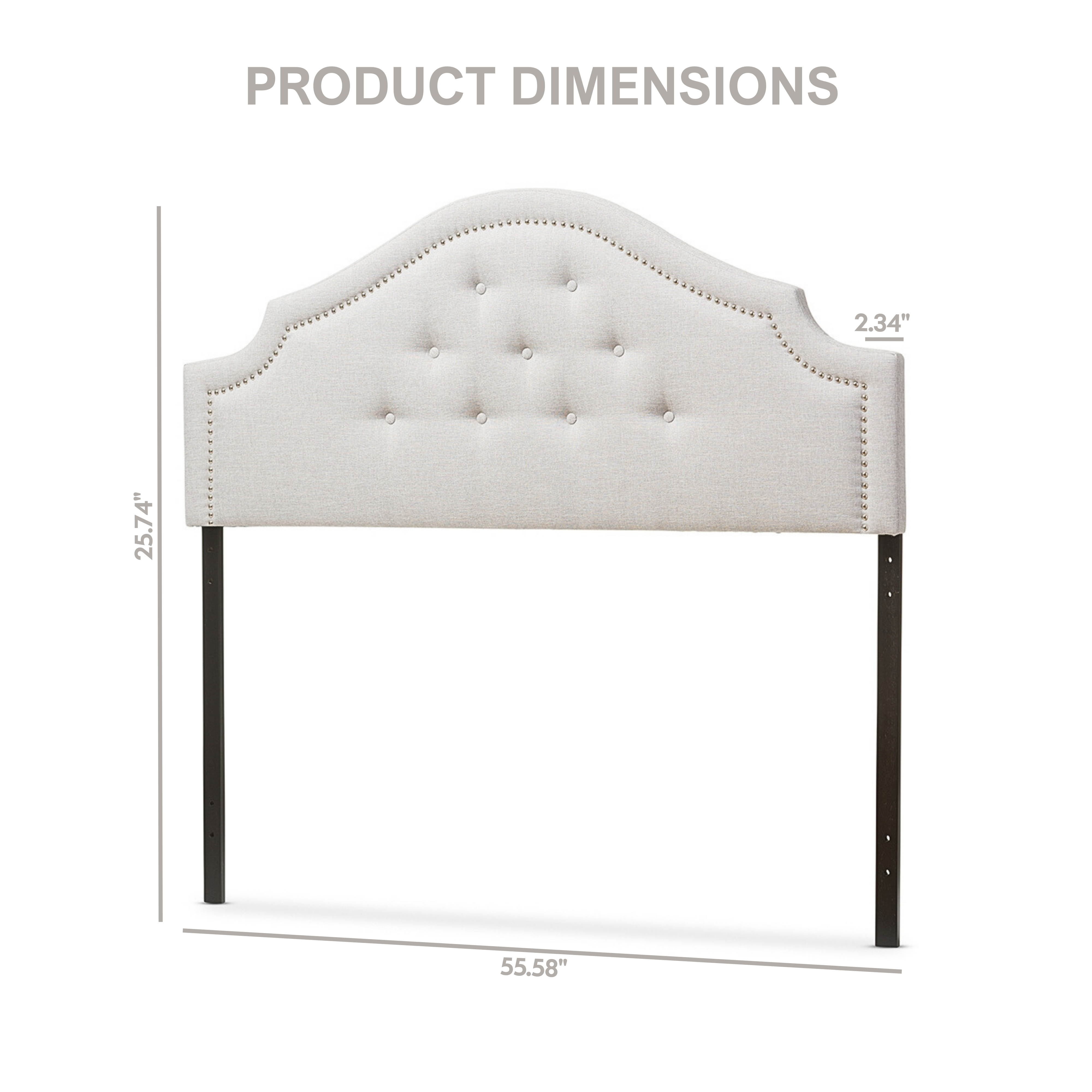 Cora Modern and Contemporary Grayish Beige Fabric Upholstered Full Size Headboard