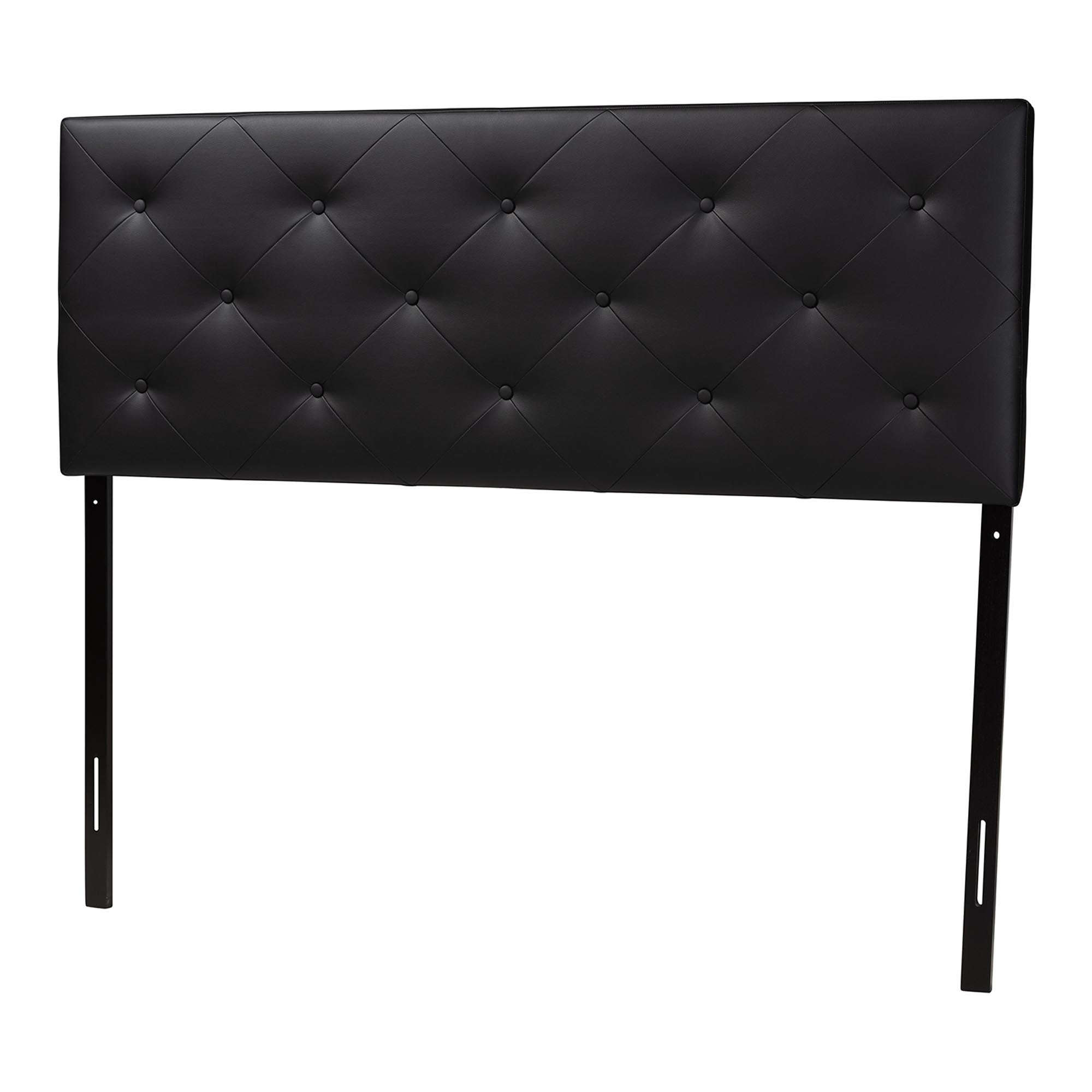 Baltimore Modern and Contemporary King Black Faux Leather Upholstered Headboard