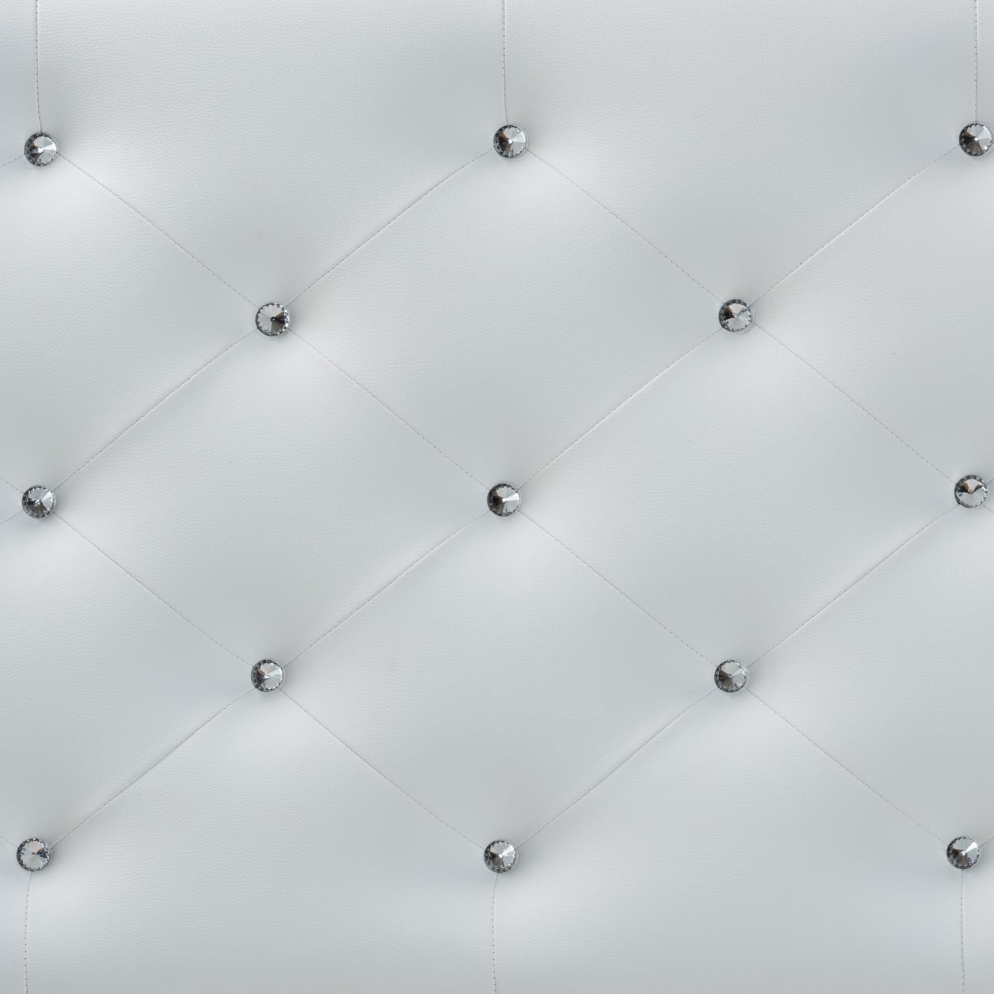 Viviana Modern and Contemporary White Faux Leather Upholstered Button-tufted Queen Size Headboard
