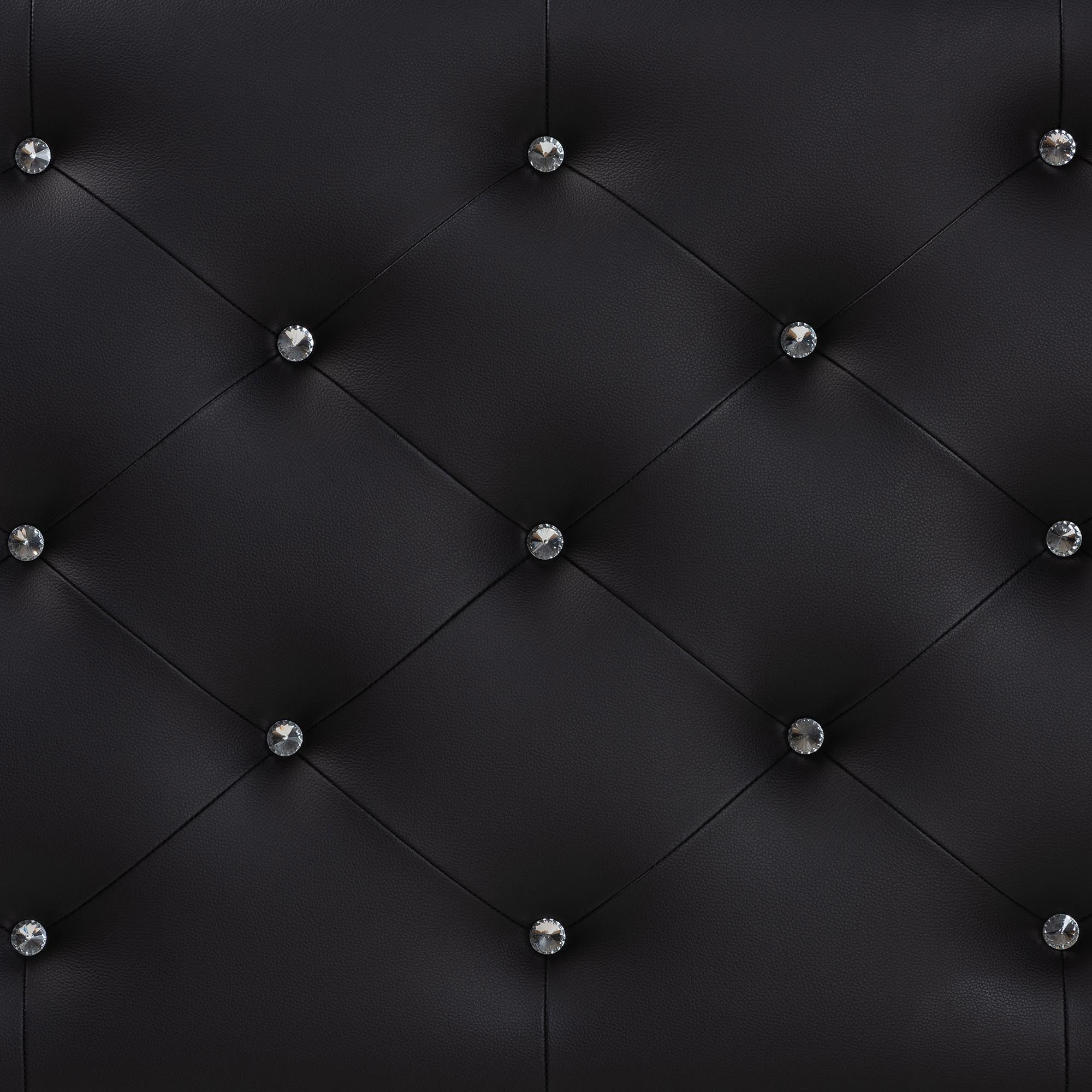 Viviana Modern and Contemporary Black Faux Leather Upholstered Button-tufted Queen Size Headboard