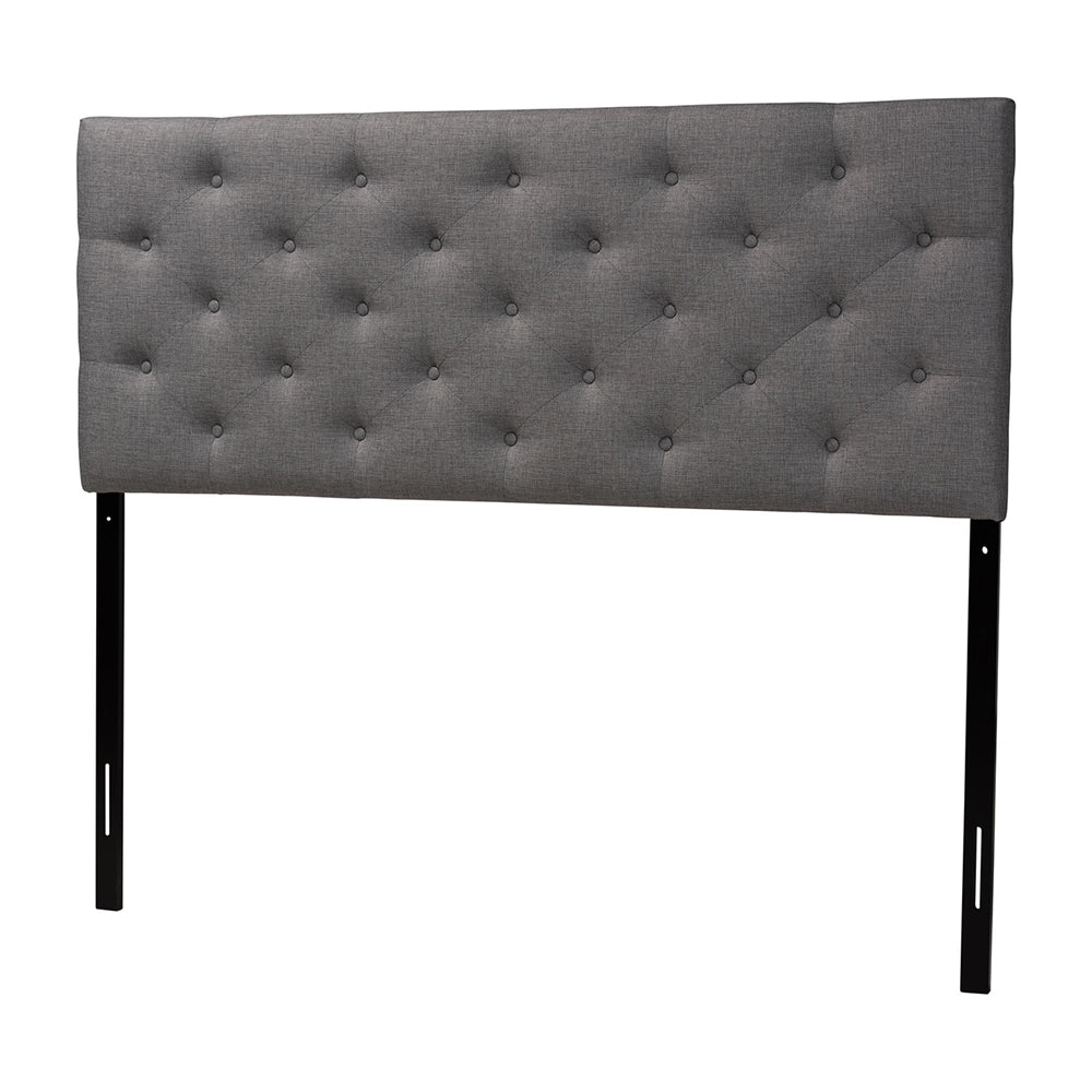 Viviana Modern and Contemporary Grey Fabric Upholstered Button-tufted Full Size Headboard