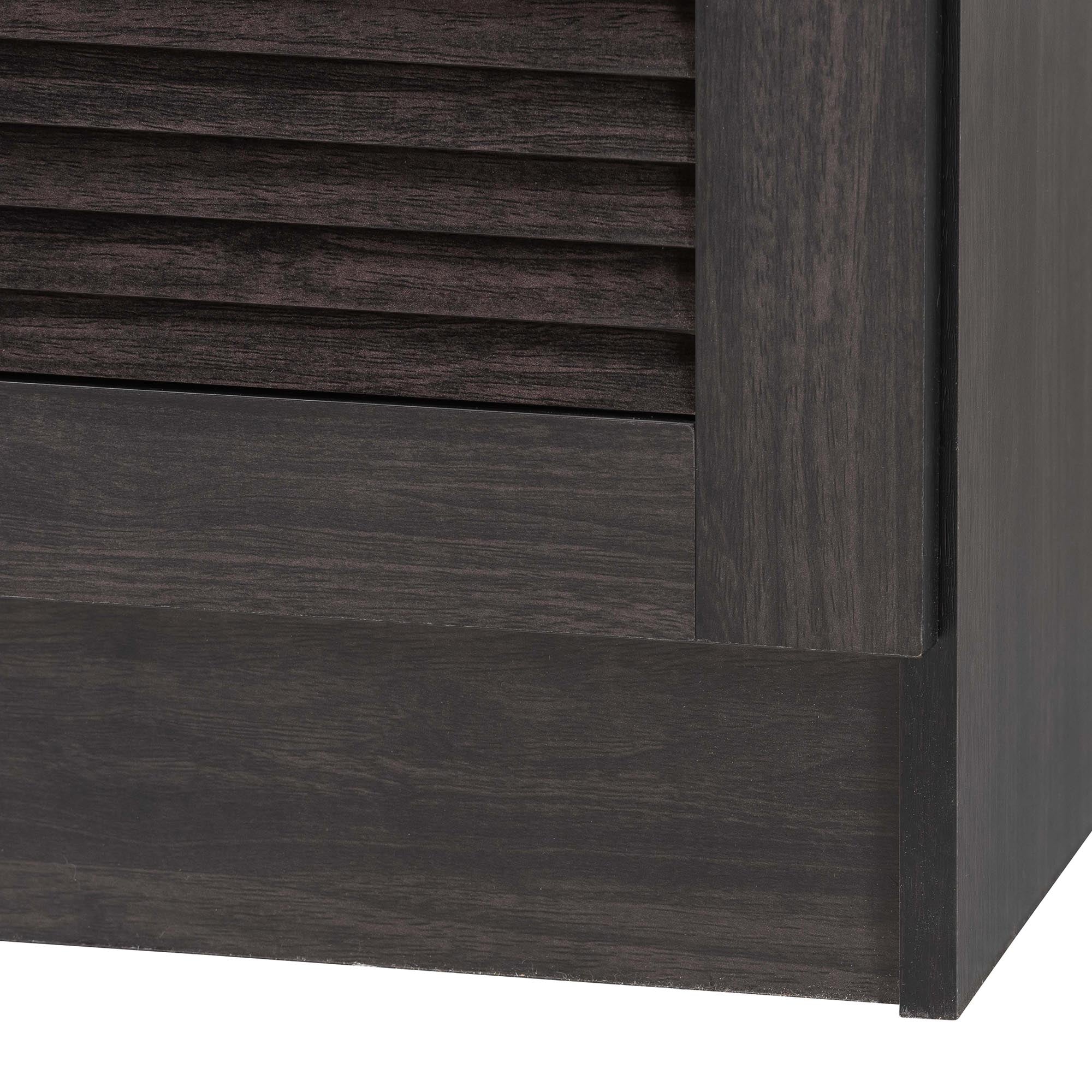 Agni Modern and Contemporary Dark Brown Buffet and Hutch Kitchen Cabinet