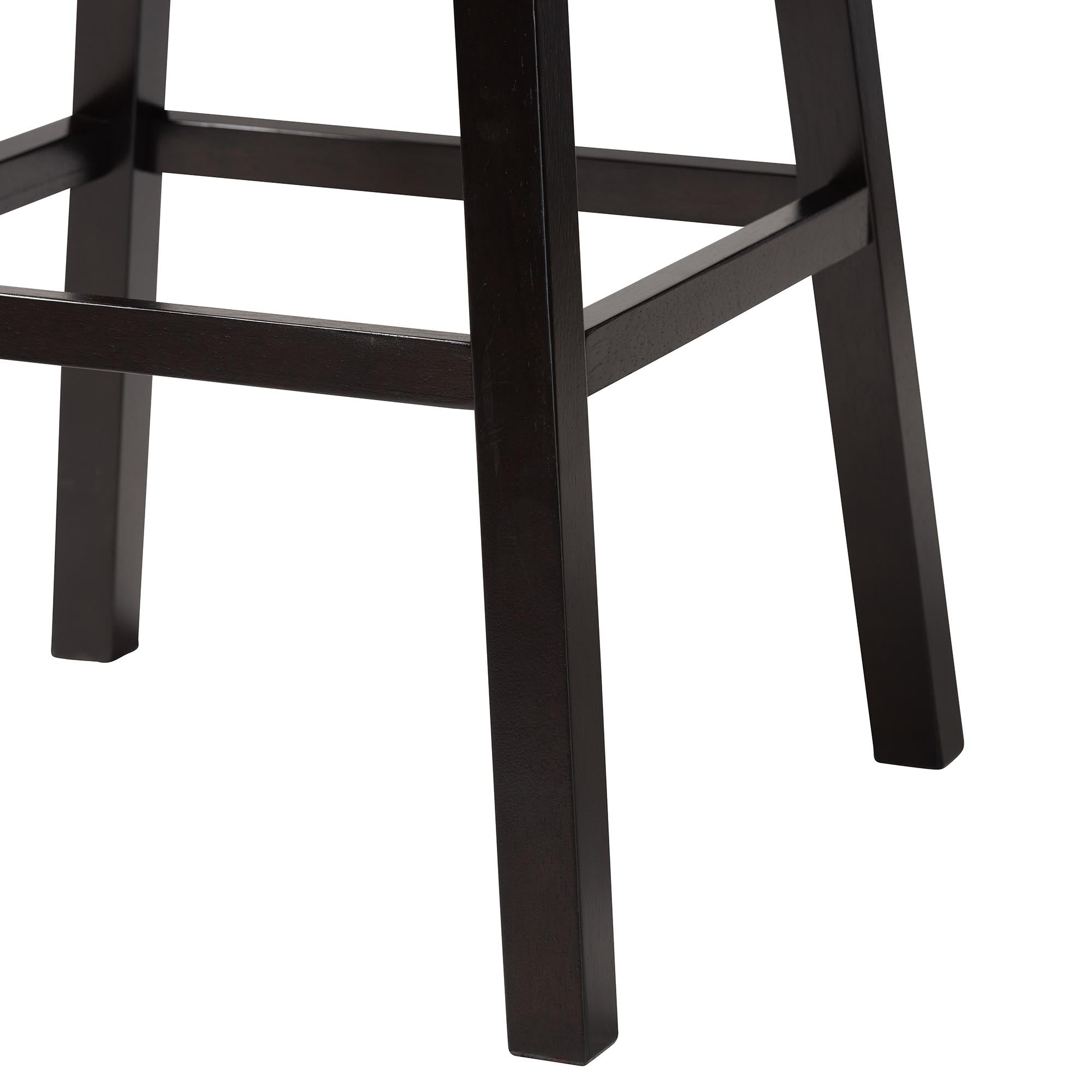 Avril Modern and Contemporary Black Faux Leather Tufted Swivel Barstool with Nail heads Trim (Set of 2)