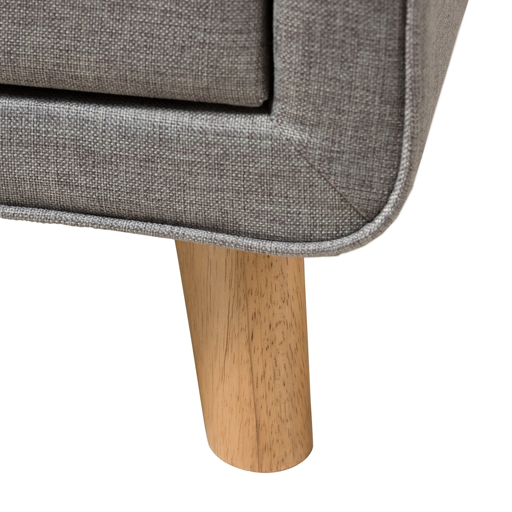 Jonesy Mid-Century Modern Transitional Grey Fabric Upholstered Full Size 3-Piece Bedroom Set