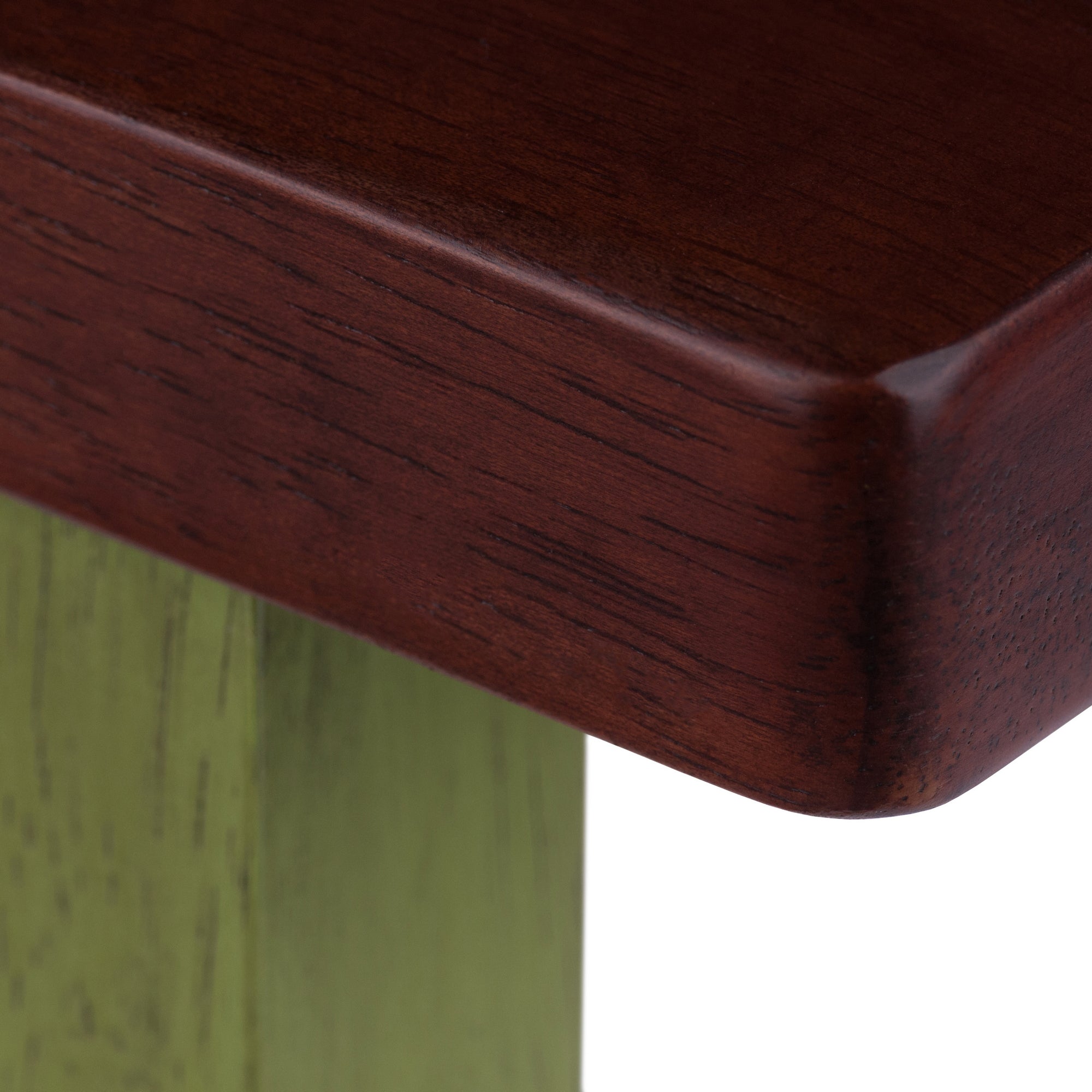 Satori Saddle Seat Counter Stool, Rustic Green and Walnut