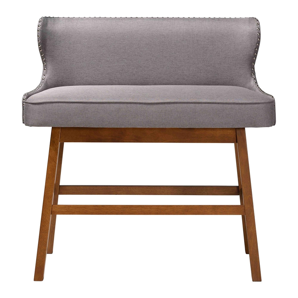 Gradisca Modern and Contemporary Grey Fabric Button-tufted Upholstered Bar Bench Banquette