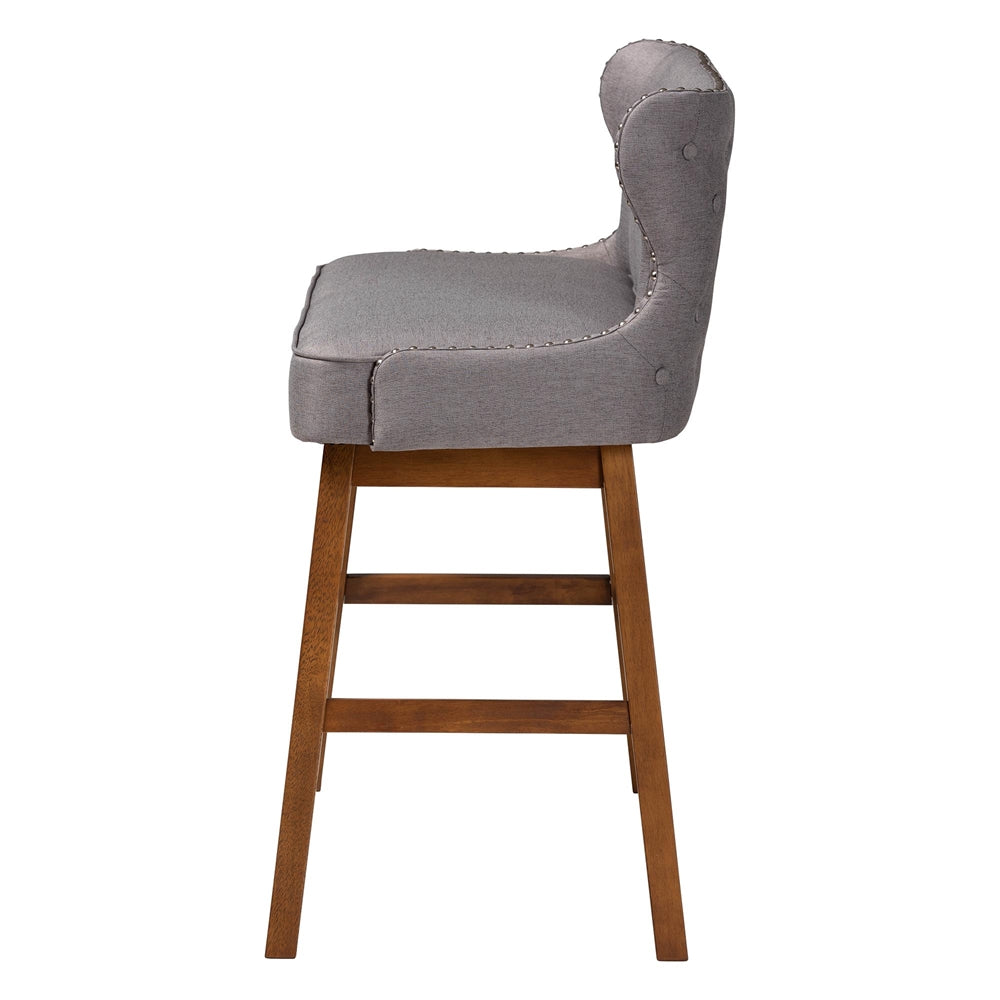 Gradisca Modern and Contemporary Grey Fabric Button-tufted Upholstered Bar Bench Banquette