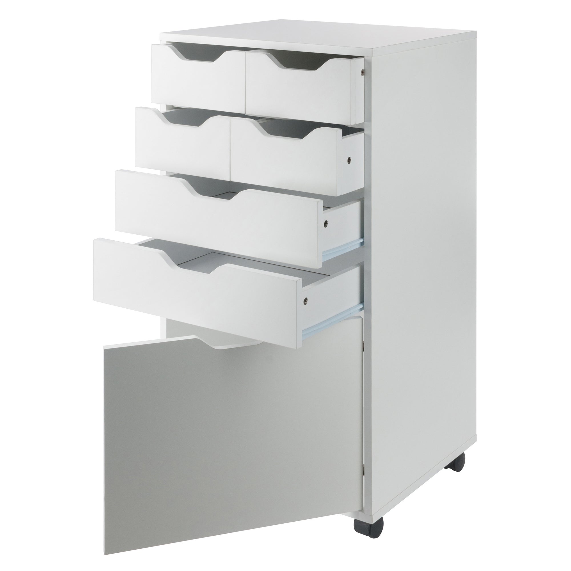 Halifax Bins & Drawers Multi-Storage Tall Mobile Cabinet, White