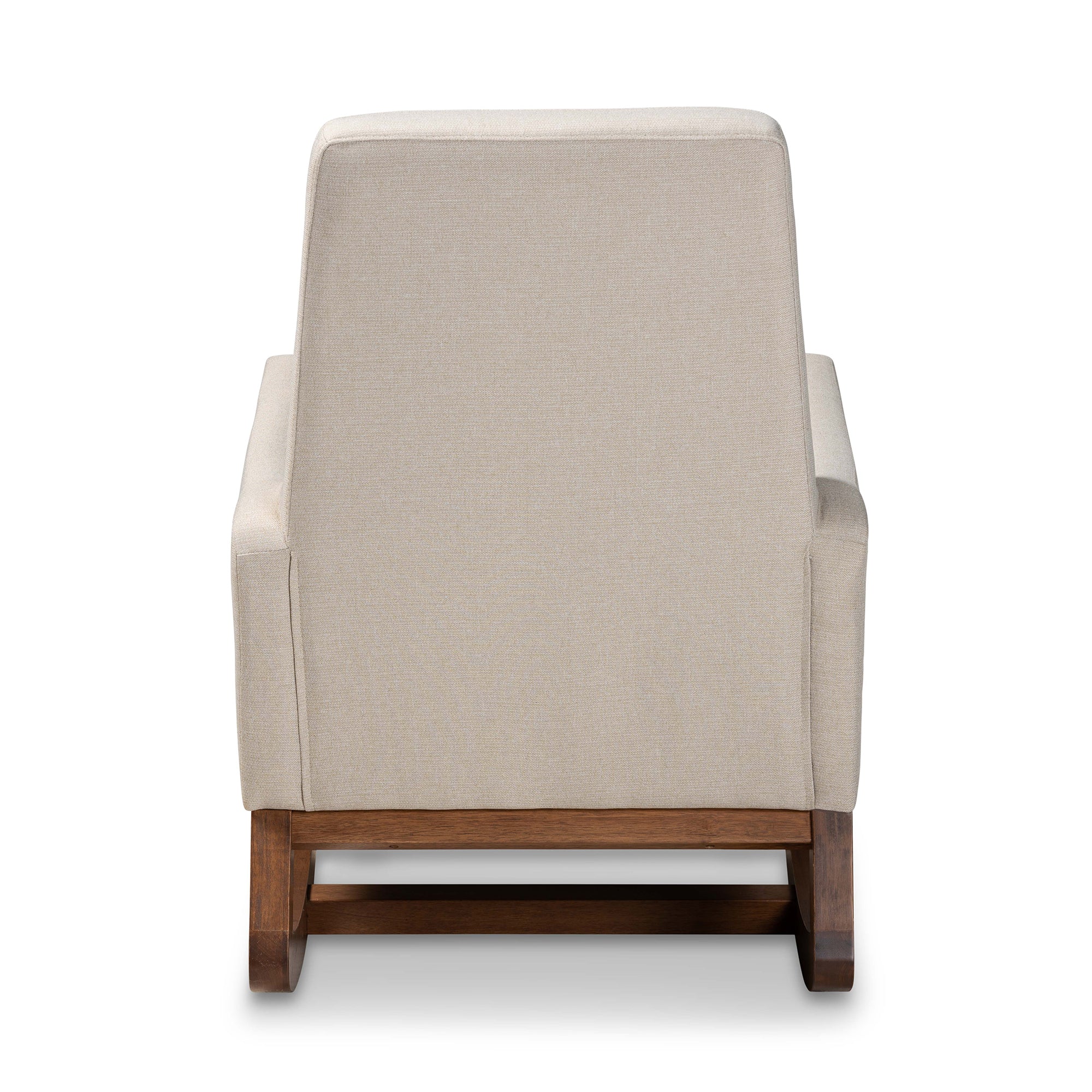 Yashiya Mid-century Retro Modern Light Beige Fabric Upholstered Rocking Chair