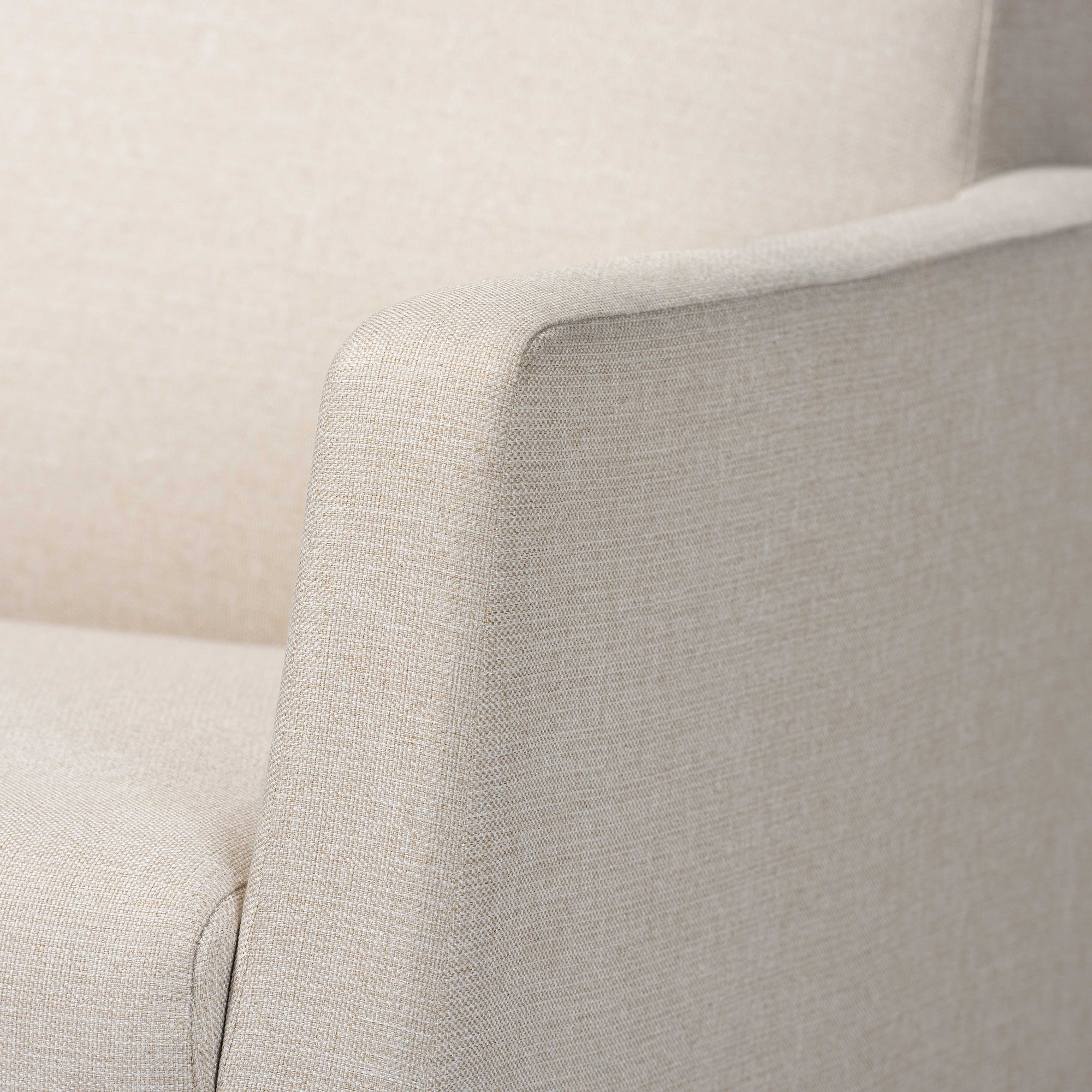 Yashiya Mid-century Retro Modern Light Beige Fabric Upholstered Rocking Chair