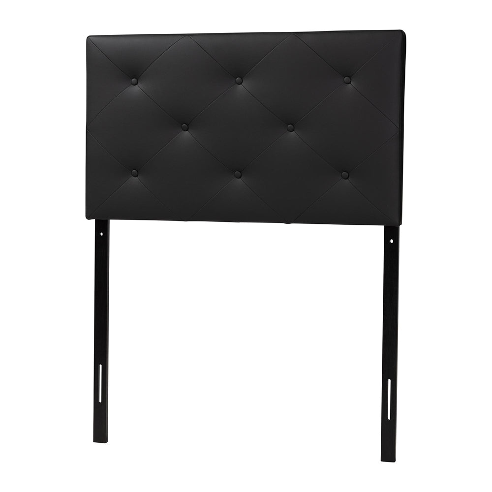 Baltimore Modern and Contemporary Black Faux Leather Upholstered Twin Size Headboard
