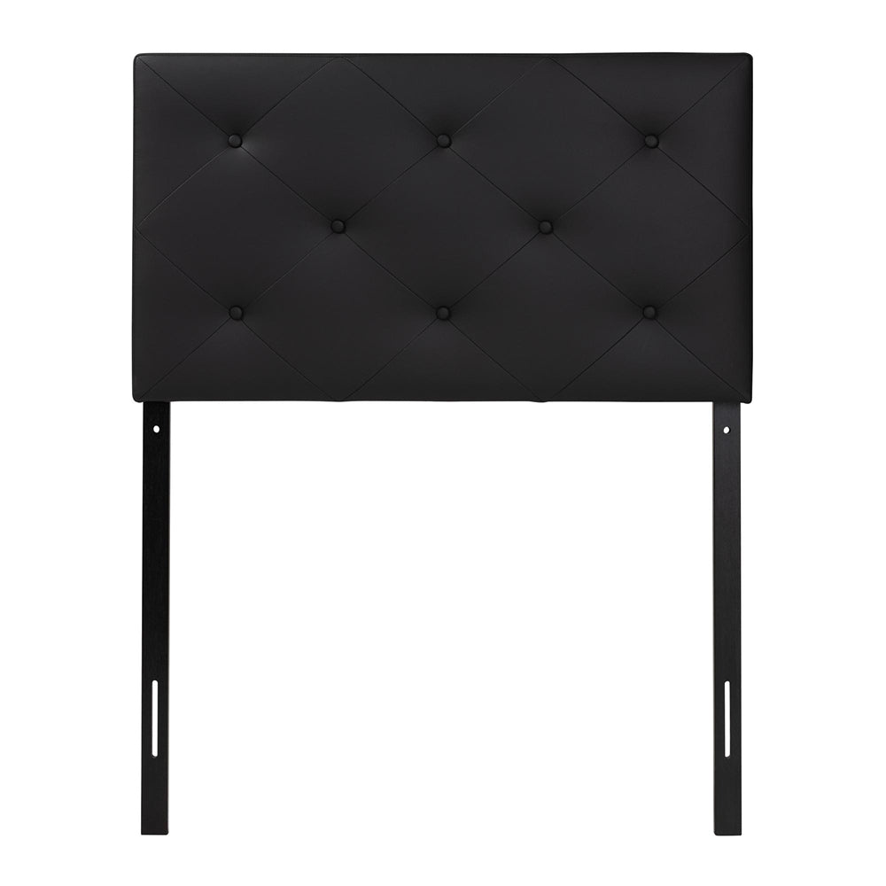 Baltimore Modern and Contemporary Black Faux Leather Upholstered Twin Size Headboard