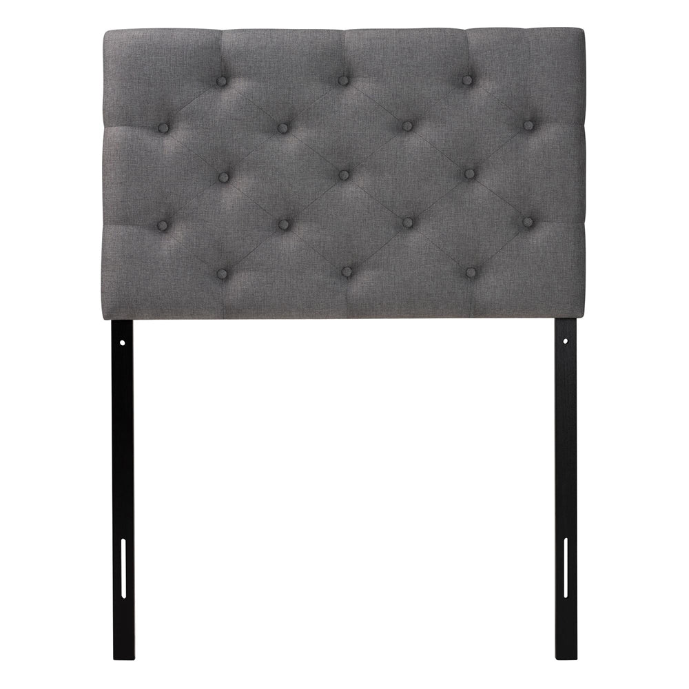 Viviana Modern and Contemporary Grey Fabric Upholstered Button-Tufted Twin Size Headboard