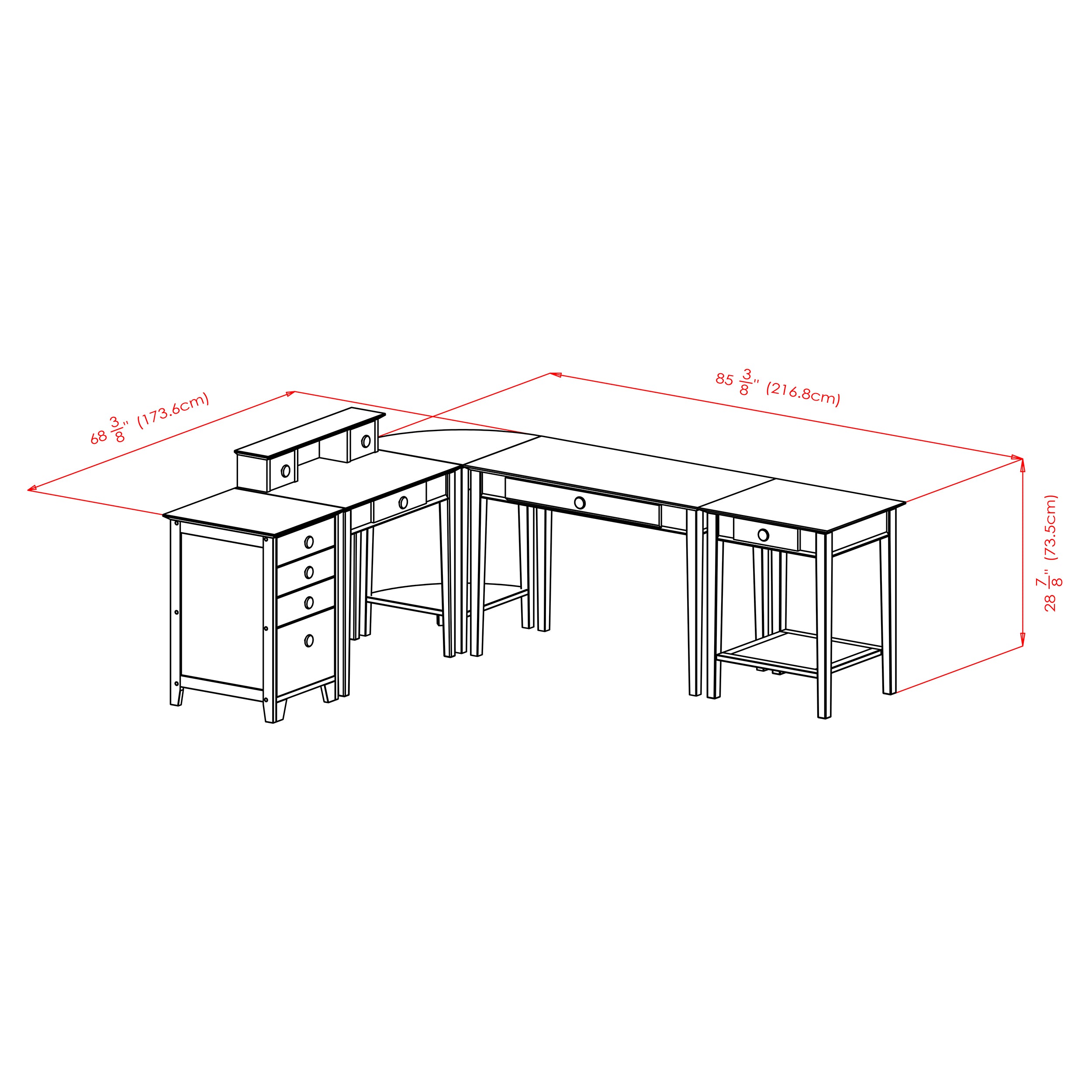 Studio Home Office 5-pc Set, Honey