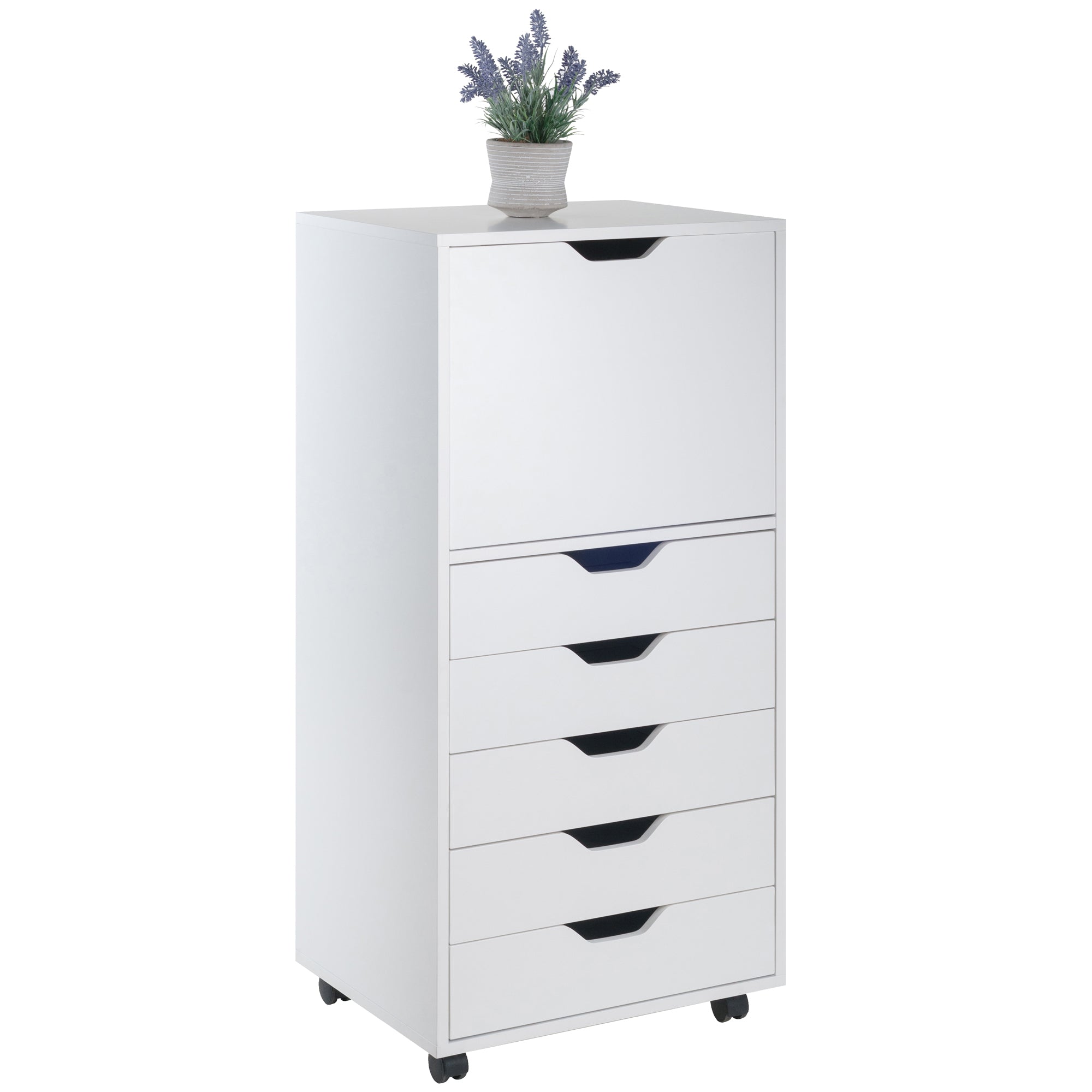 Halifax 5 Drawer Storage Mobile Cabinet, White