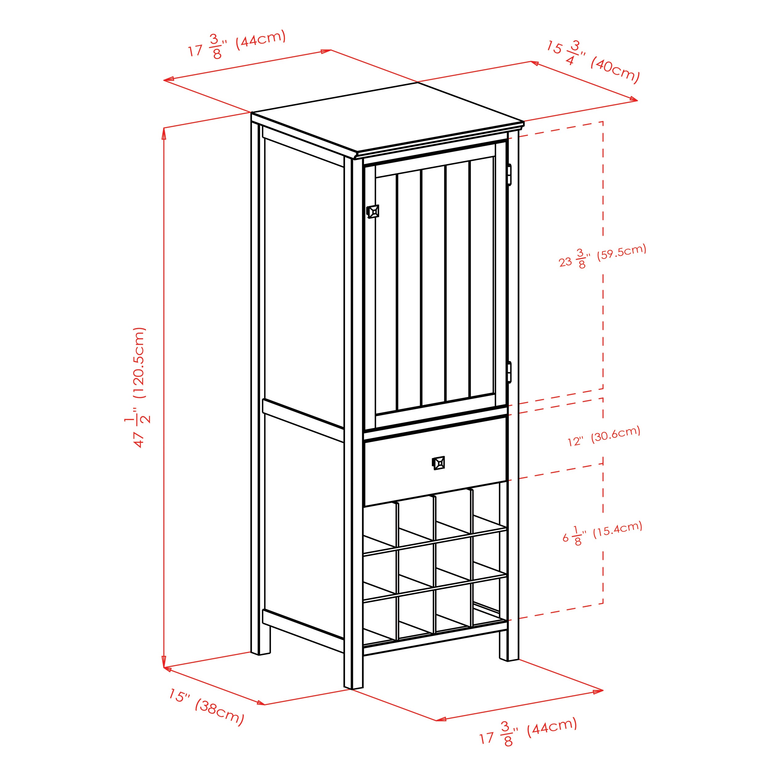 Brooke Jelly 3-Section Cupboard, Walnut