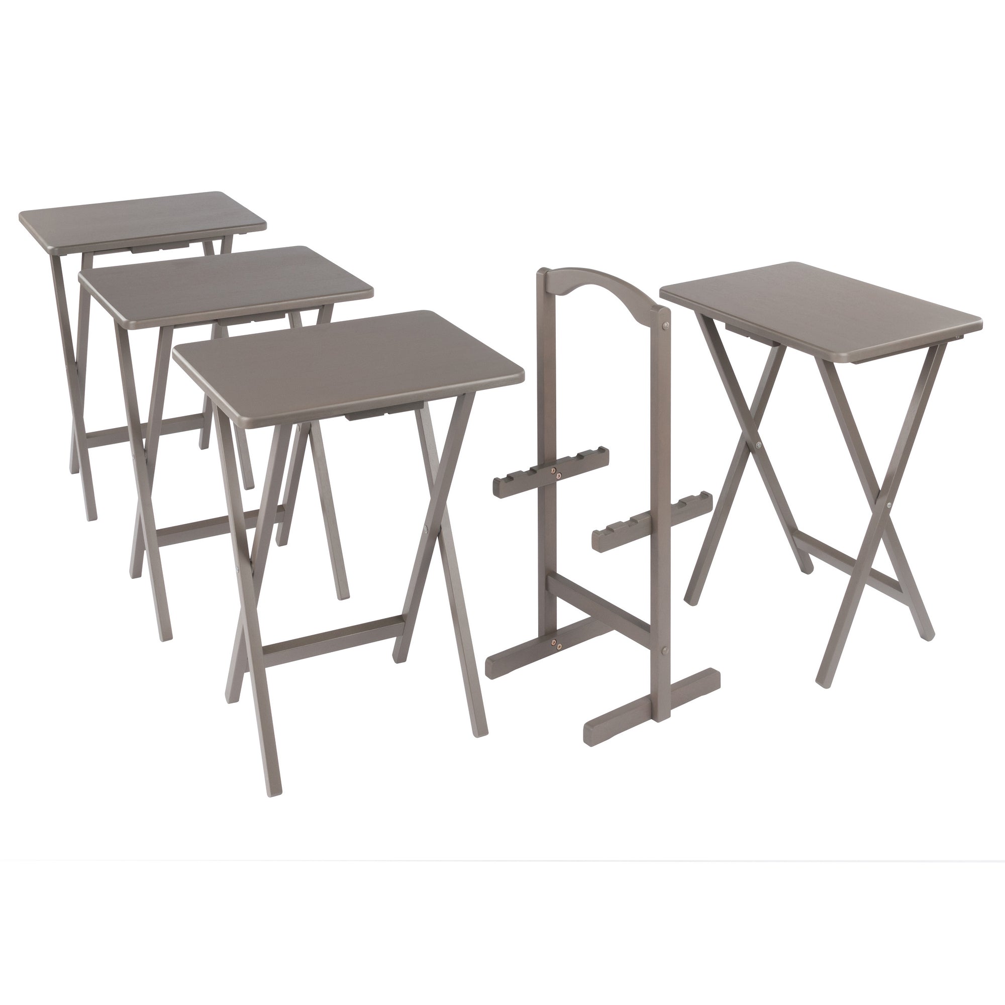 Alex 5-Pc Snack Table Set, Oyster Gray
