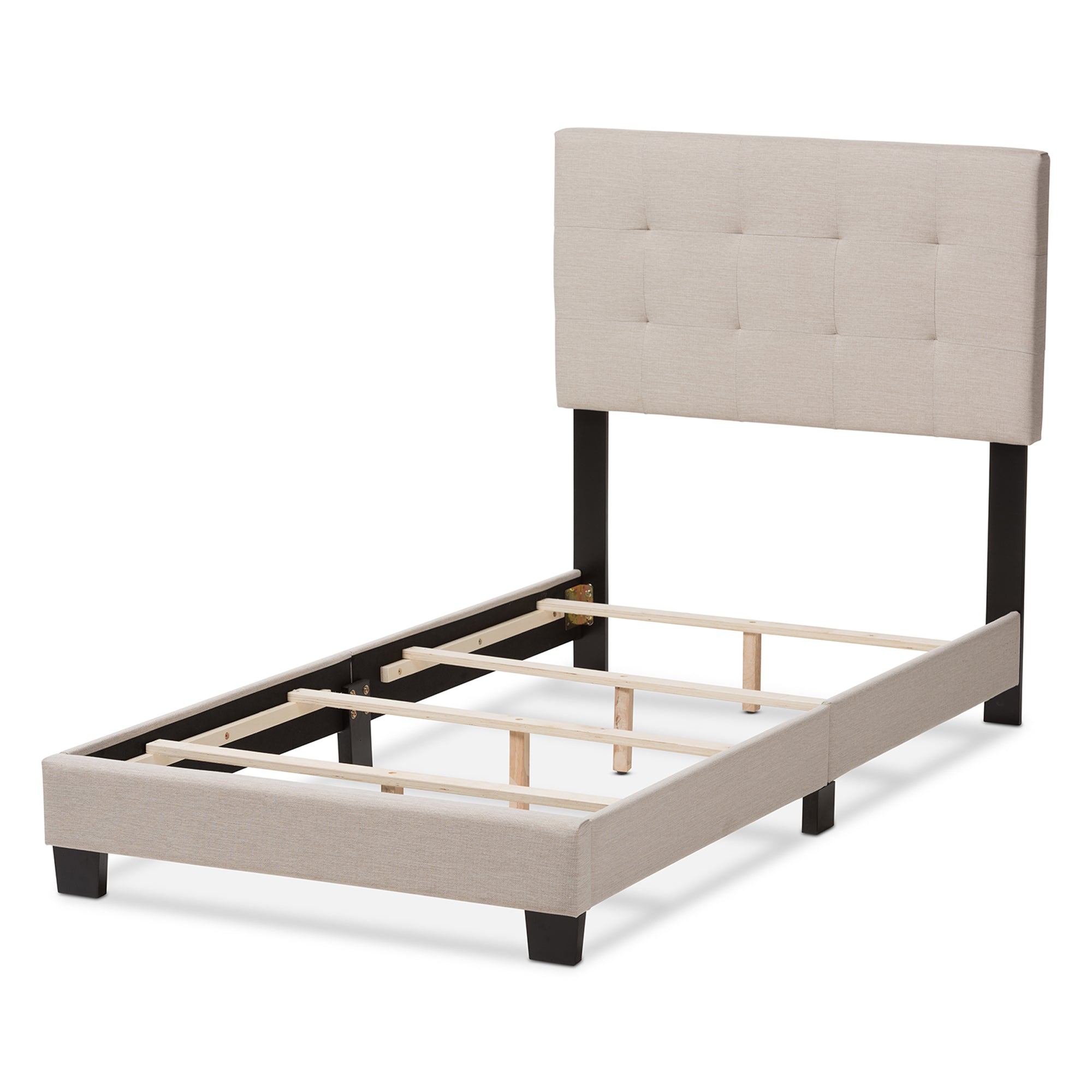Brookfield Modern and Contemporary Beige Fabric Twin Size Bed