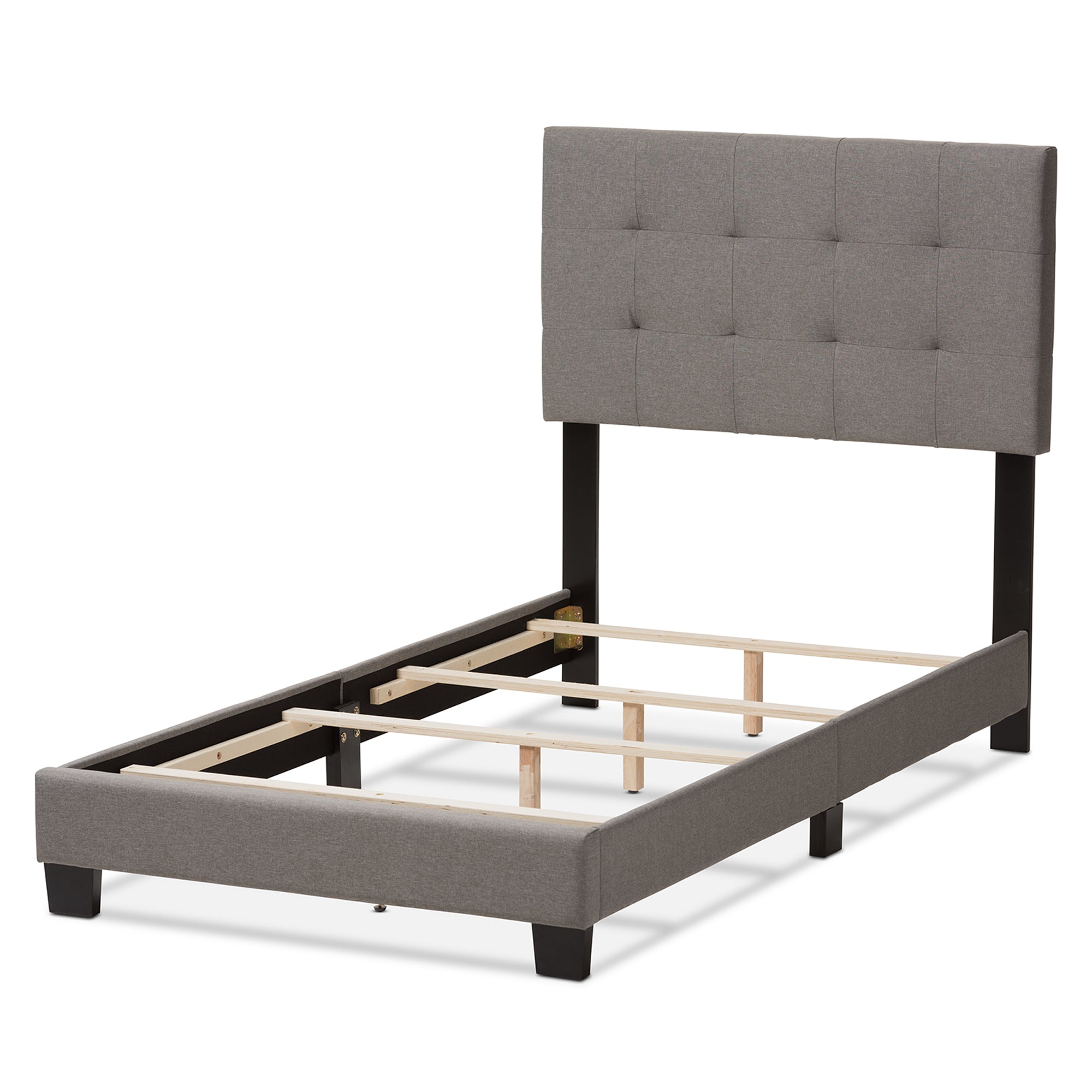 Brookfield Modern and Contemporary Light Grey Fabric Twin Size Bed