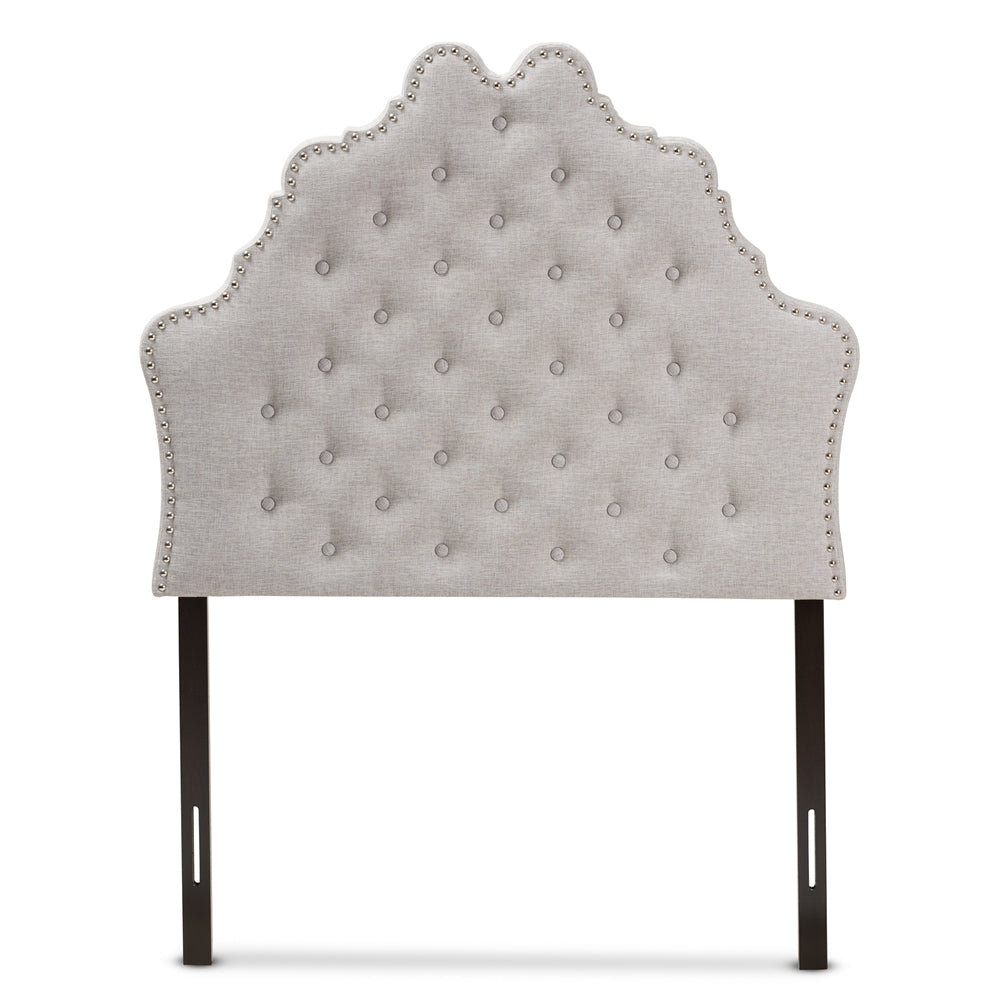 Hilda Modern and Contemporary Greyish Beige Fabric Twin Size Headboard