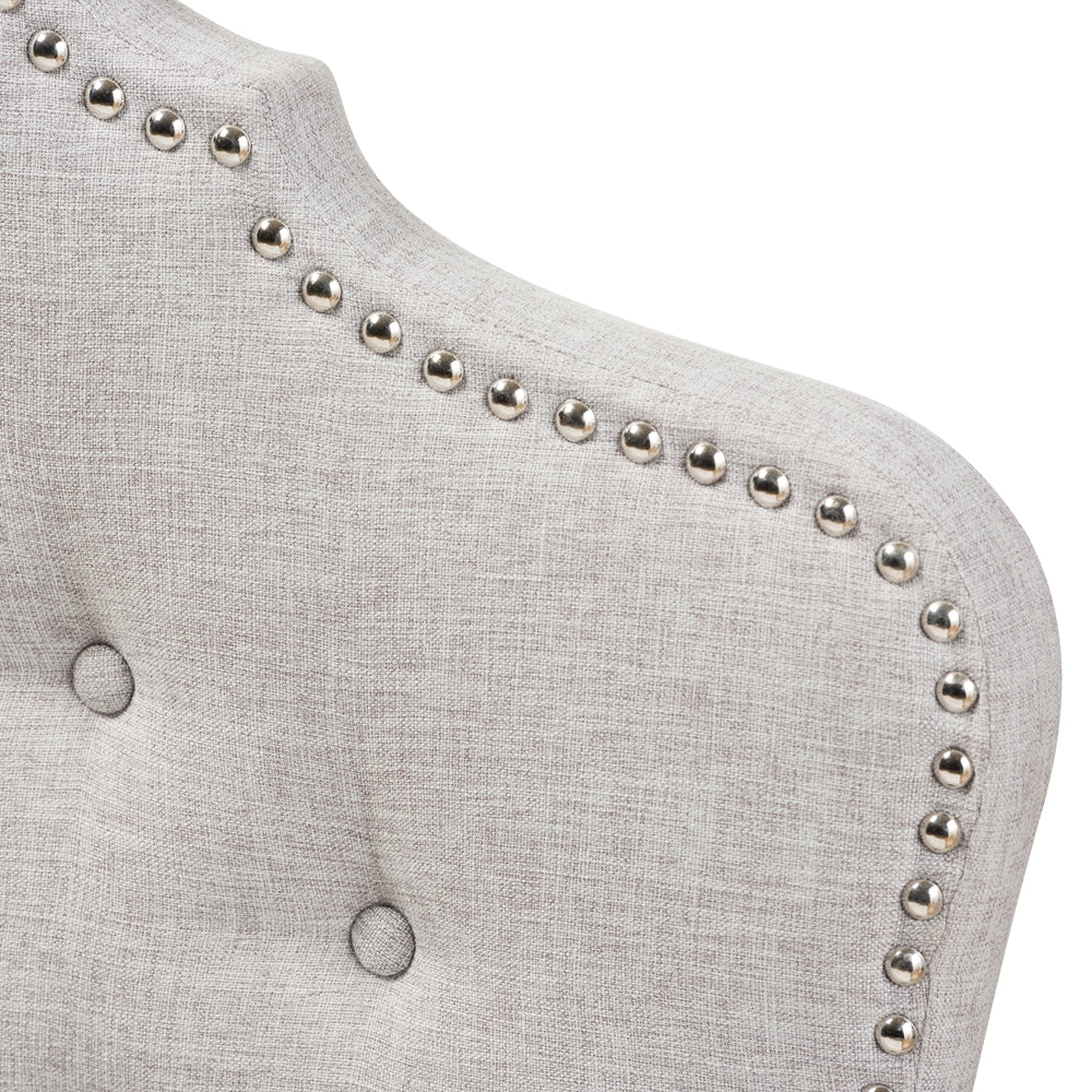 Hilda Modern and Contemporary Greyish Beige Fabric Queen Size Headboard