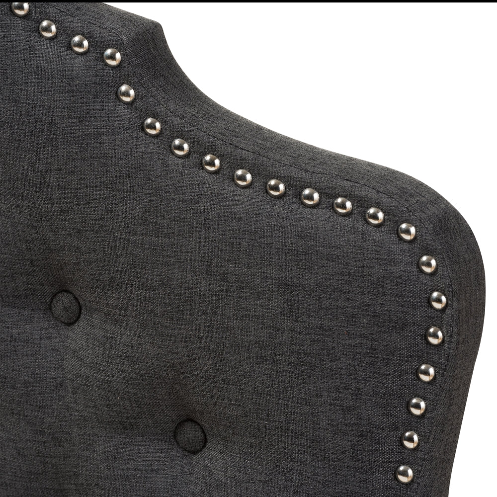 Hilda Modern and Contemporary Dark Grey Fabric Queen Size Headboard