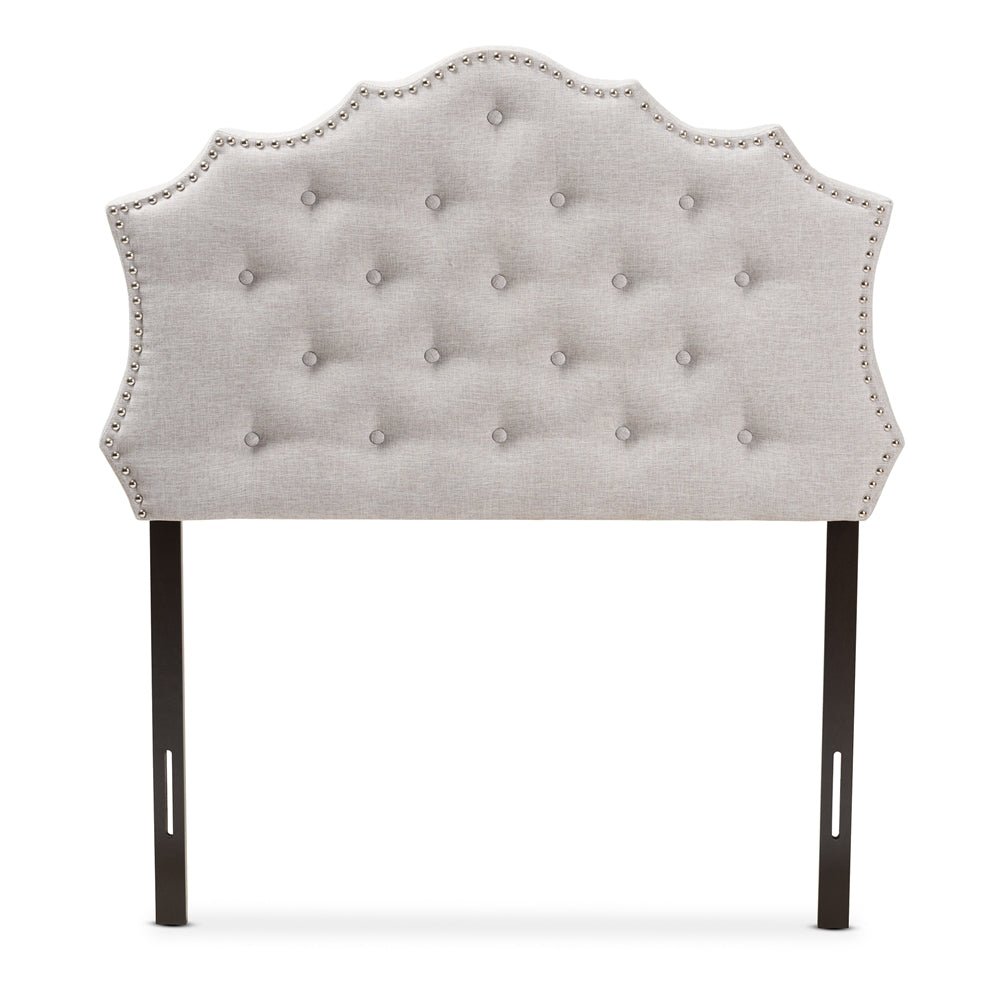 Aurora Modern and Contemporary Greyish Beige Fabric Twin Size Headboard