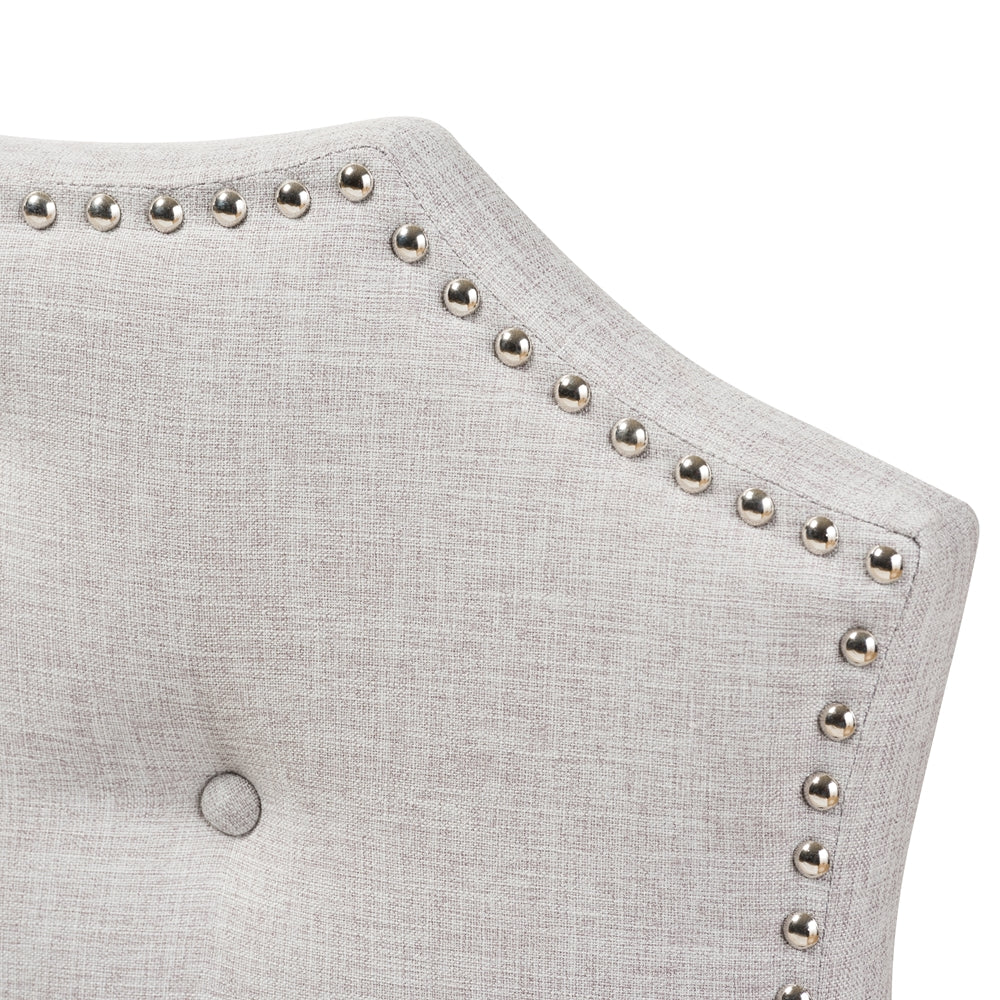 Aurora Modern and Contemporary Greyish Beige Fabric Queen Size Headboard