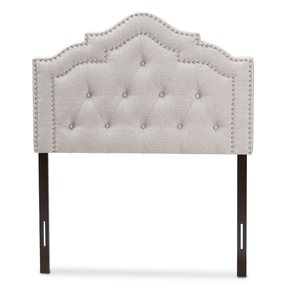 Edith Modern and Contemporary Greyish Beige Fabric Twin Size Headboard