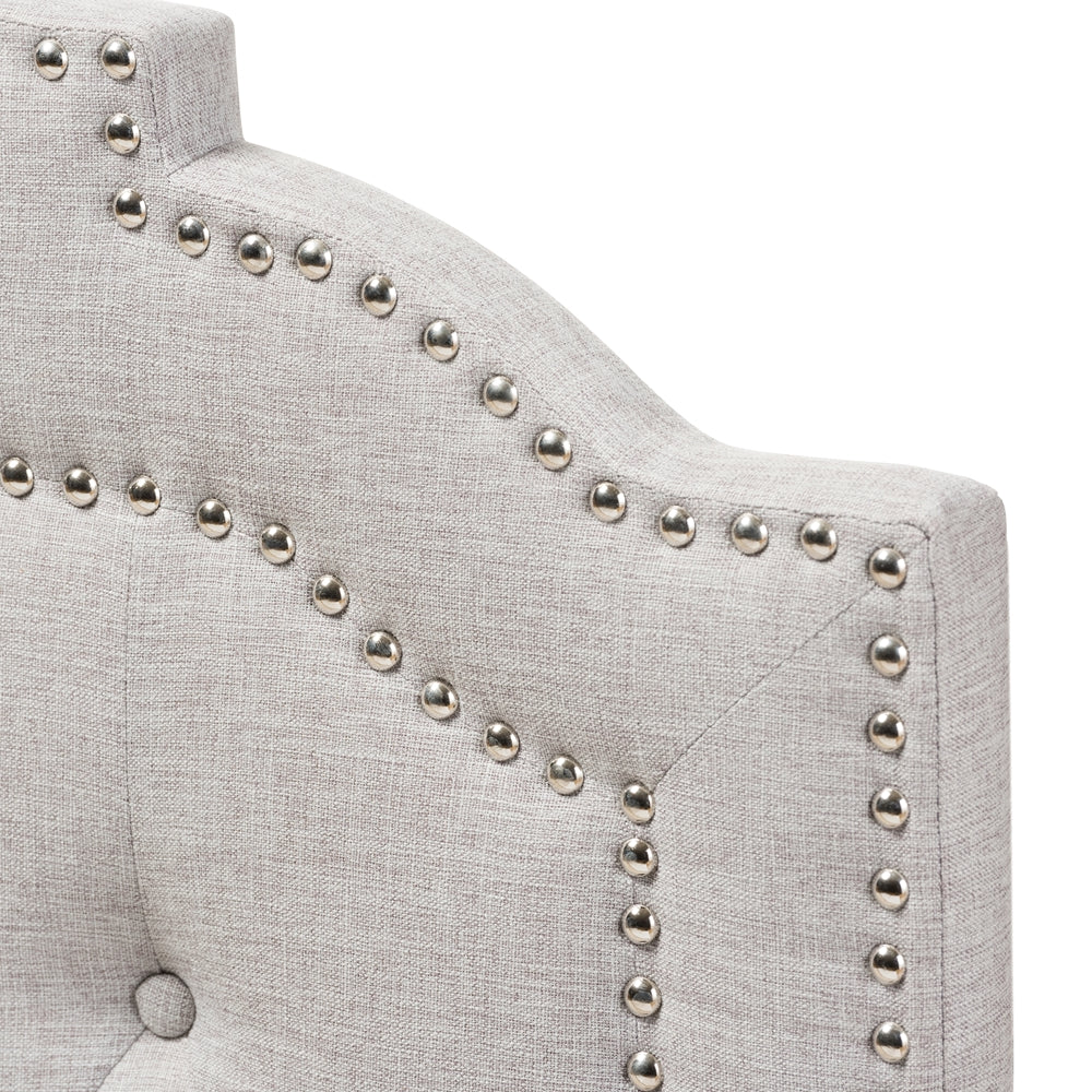 Edith Modern and Contemporary Greyish Beige Fabric Twin Size Headboard