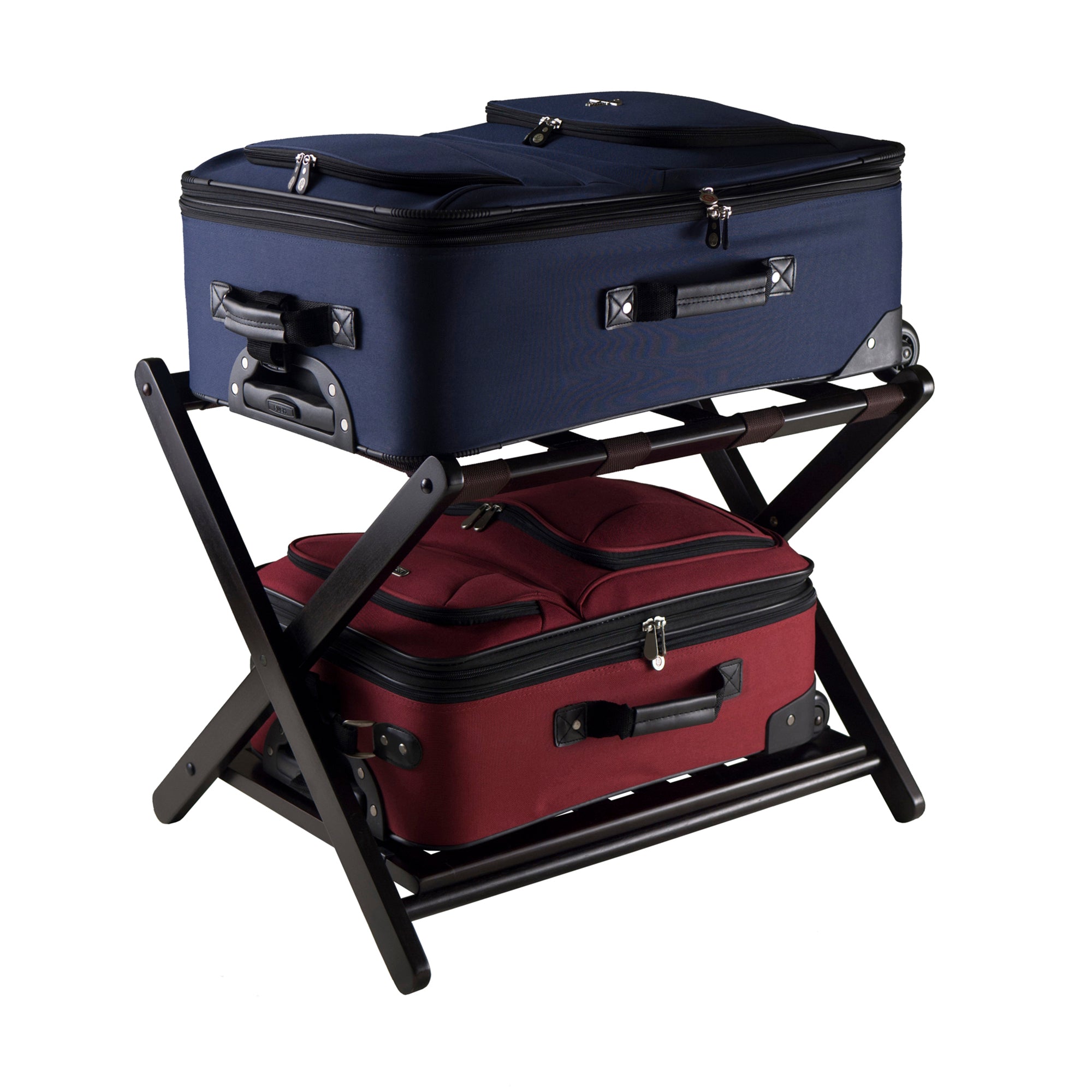 Reese Luggage Rack with Shelf, Espresso