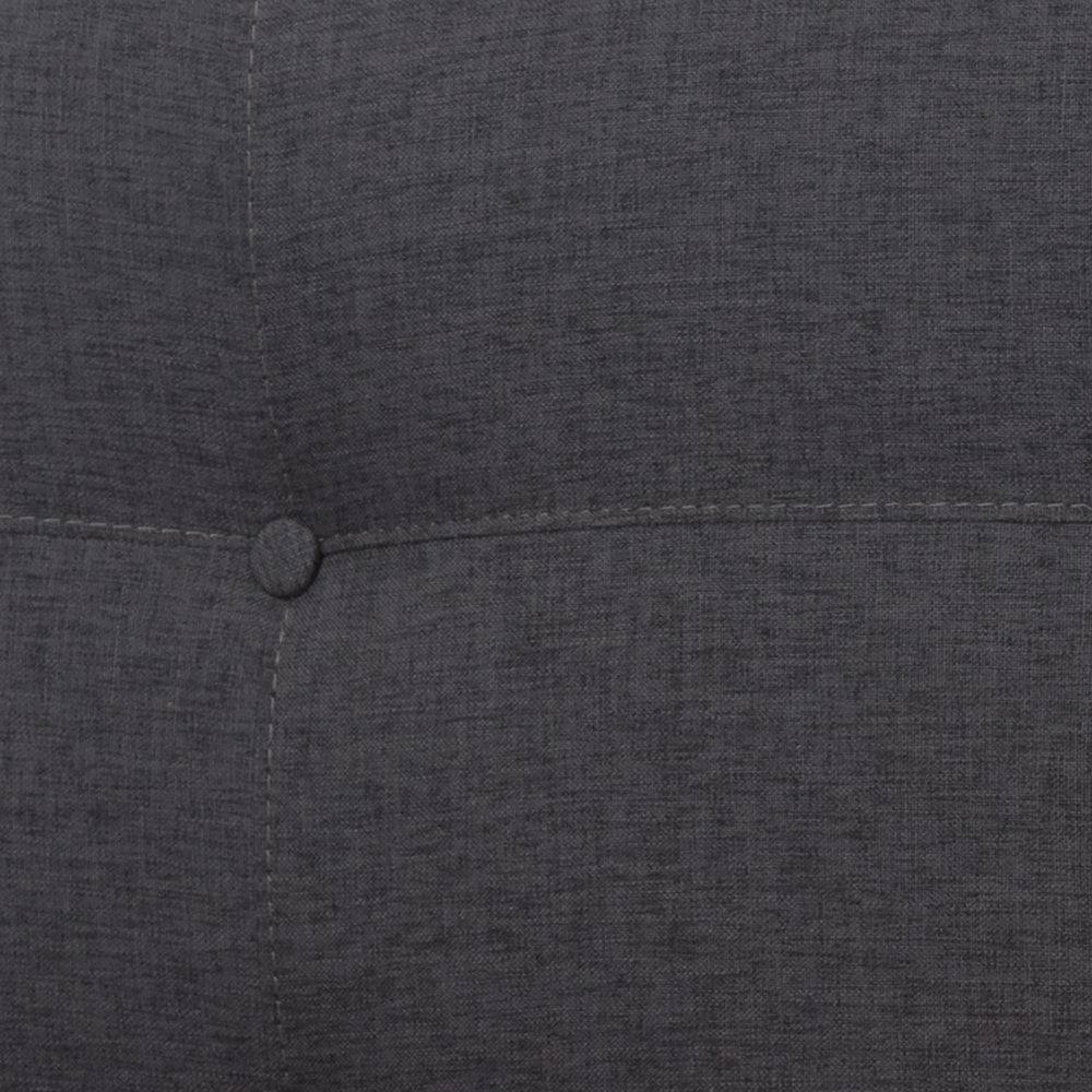 Valencia Mid-Century Modern Dark Grey Fabric Upholstered Full Size 2-Piece Bedroom Set