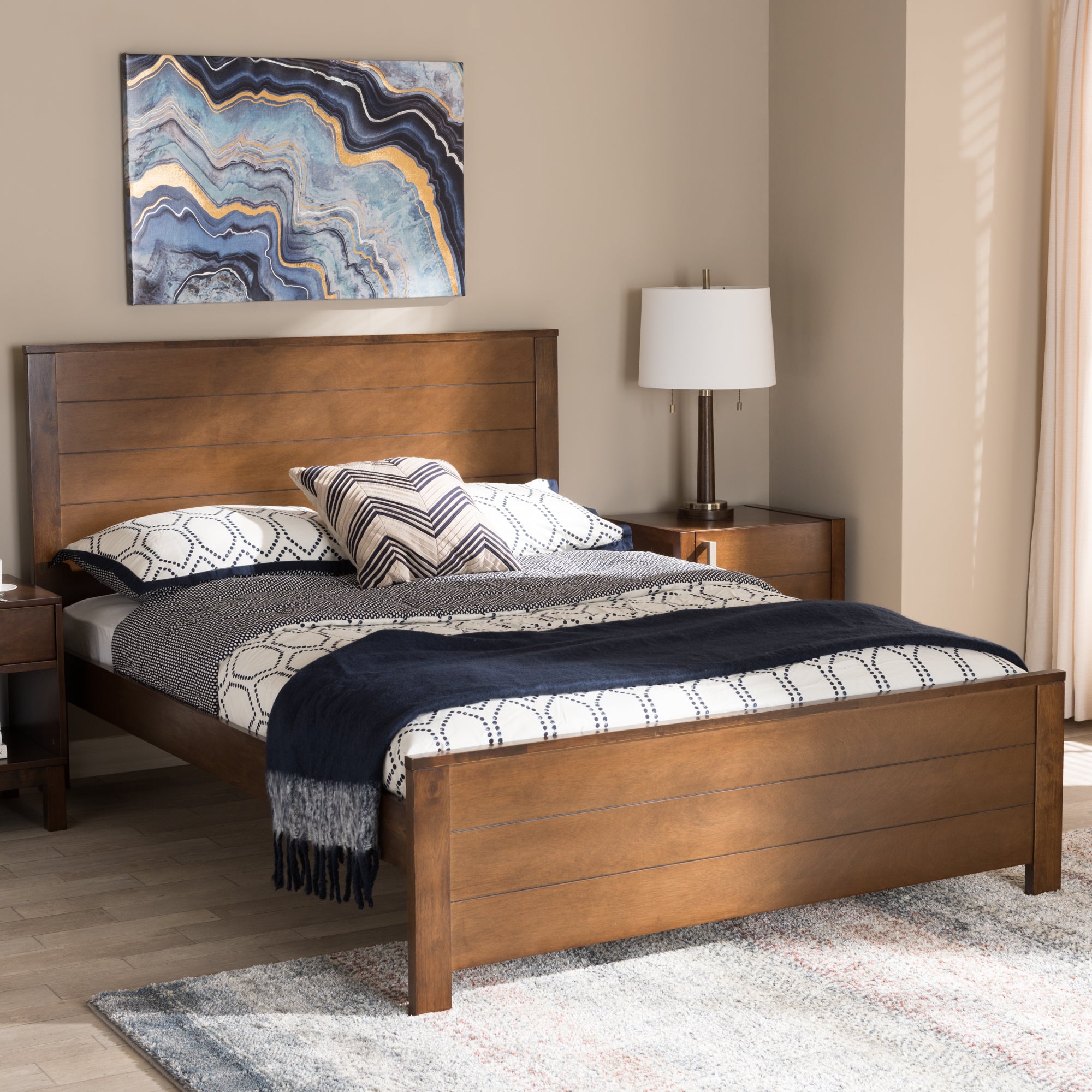 Catalina Modern Classic Mission Style Brown-Finished Wood Full Platform Bed