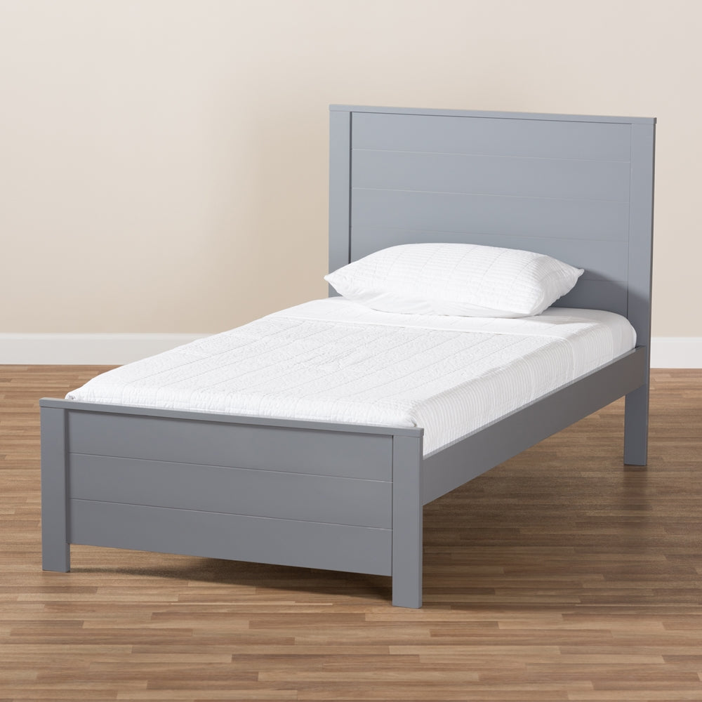 Catalina Modern Classic Mission Style Grey-Finished Wood Twin Platform Bed
