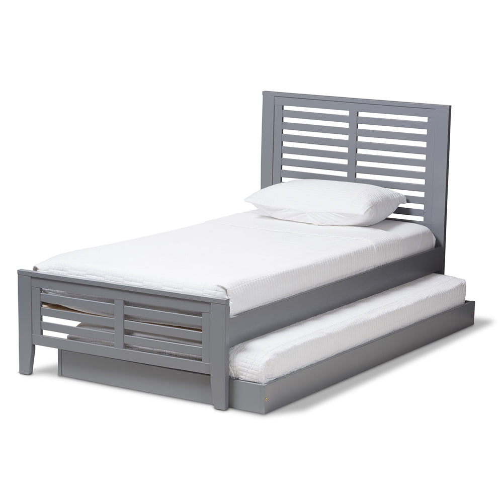 Sedona Style White-Finished Wood Twin Platform Bed With Trundle