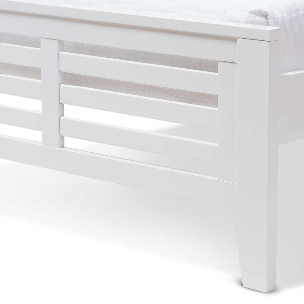 Sedona Style White-Finished Wood Twin Platform Bed With Trundle