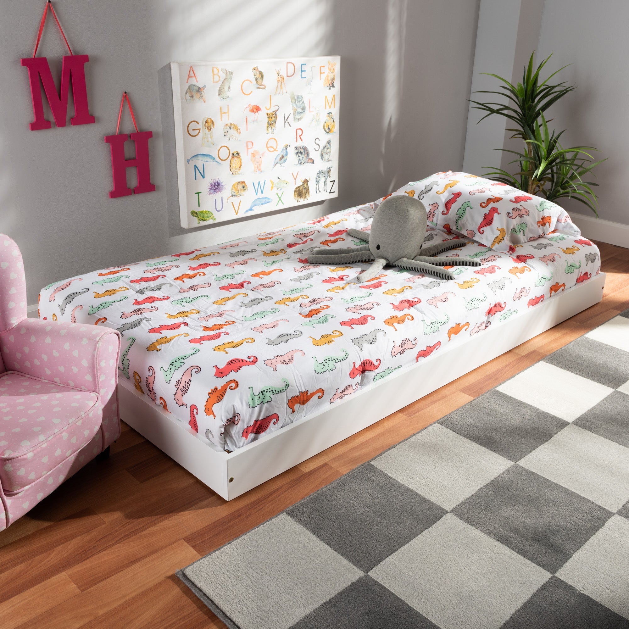 Payton Modern and Contemporary White-Finished Twin Trundle