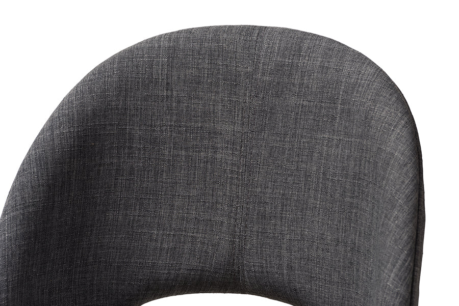 Wesley Mid-Century Modern Dark Grey Fabric Upholstered Walnut Finished Wood Dining Chair (Set of 2)