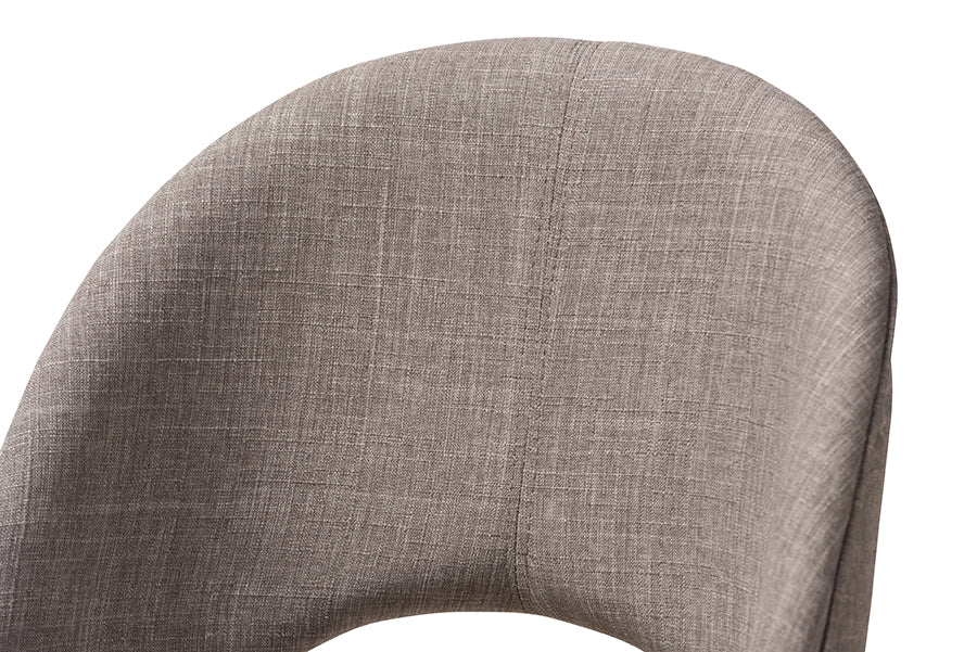 Wesley Mid-Century Modern Light Grey Fabric Upholstered Walnut Finished Wood Dining Chair (Set of 2)