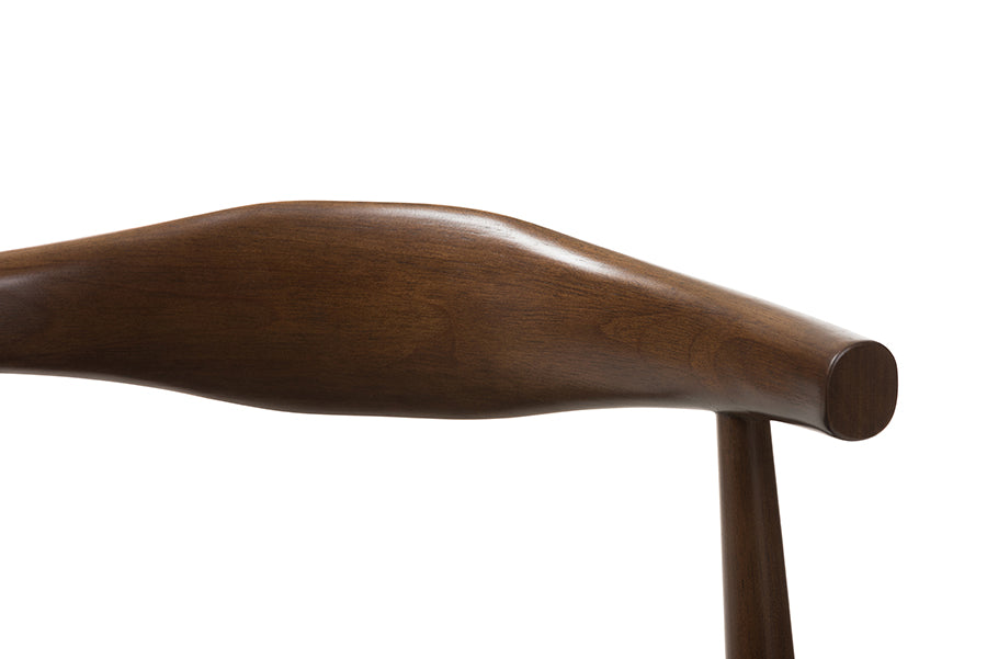 Winton Mid-Century Modern Walnut Wood Dining Chair (Set of 2)