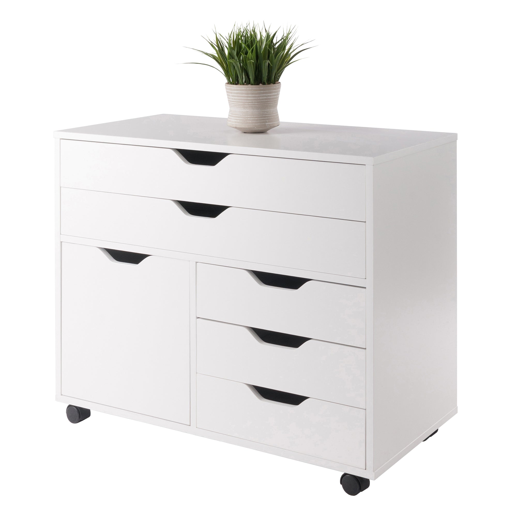 Halifax 3-Section Multi-Storage Mobile Cabinet, White