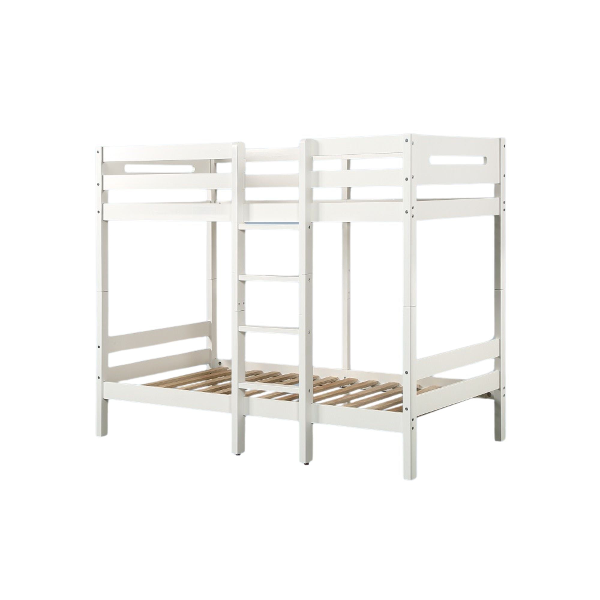 Reno Esin Twin over Twin White Wooden Bunk Bed – Contemporary Space-Saving Design